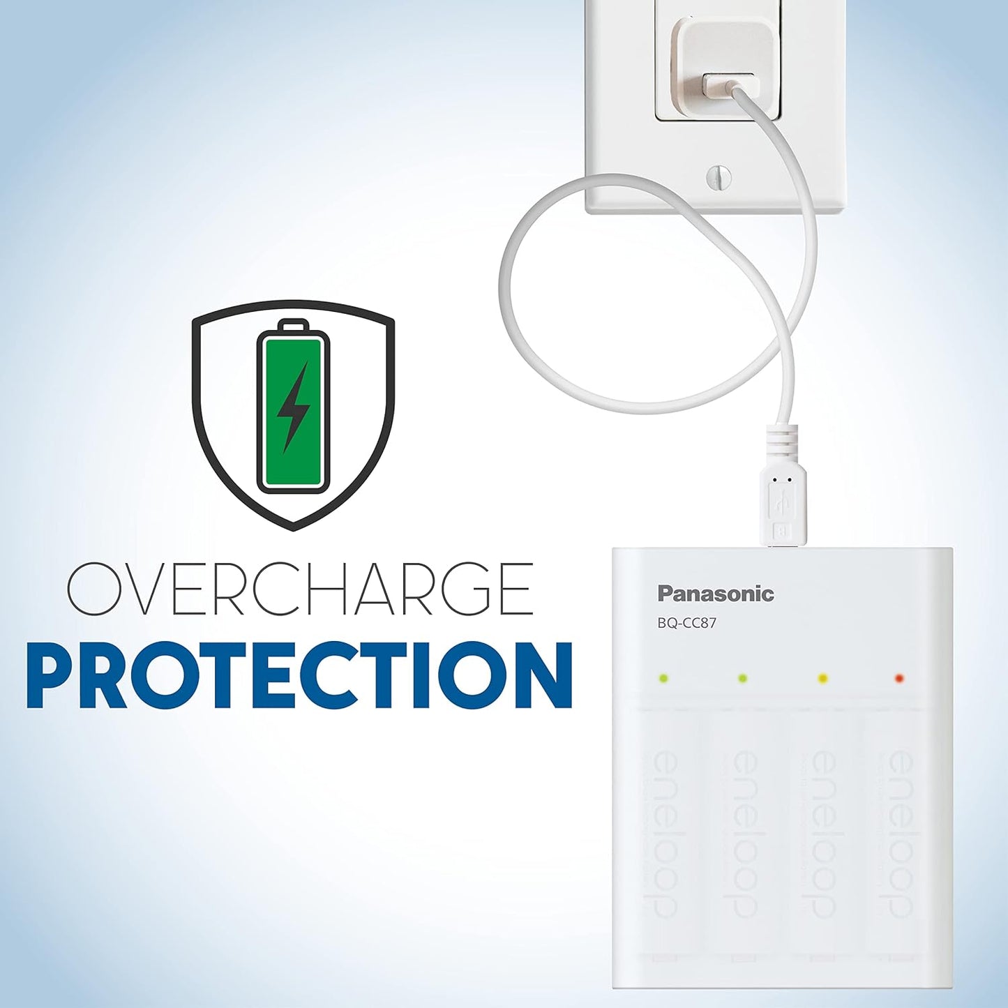 Panasonic BQ-CC87ABBA eneloop Advanced Individual Battery Charger with Portable Charging Technology, White