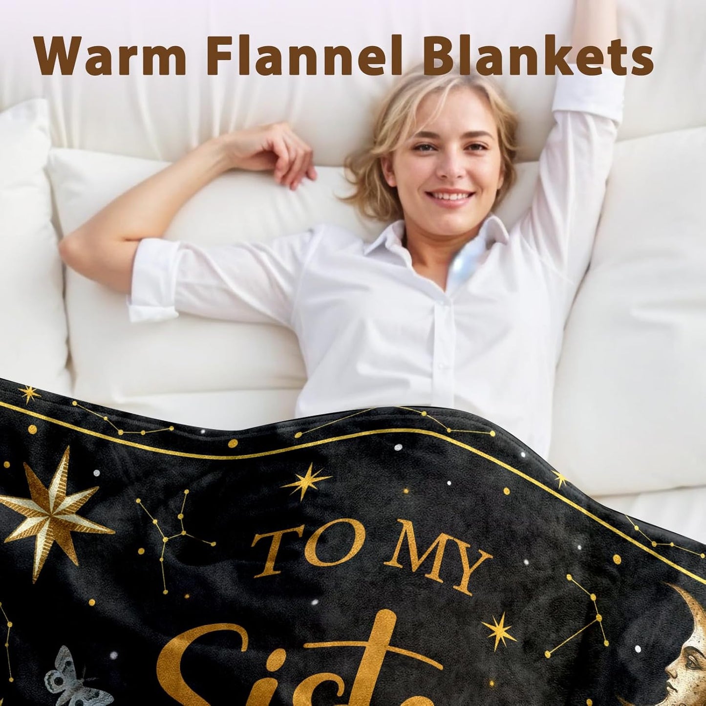 Sister Gifts Blanket - Sisters Gifts from Sis, Gift for Sisters Birthday, Birthday Gift for Sister Throw Blanket 60"X50", to My Sis Blankets for Women
