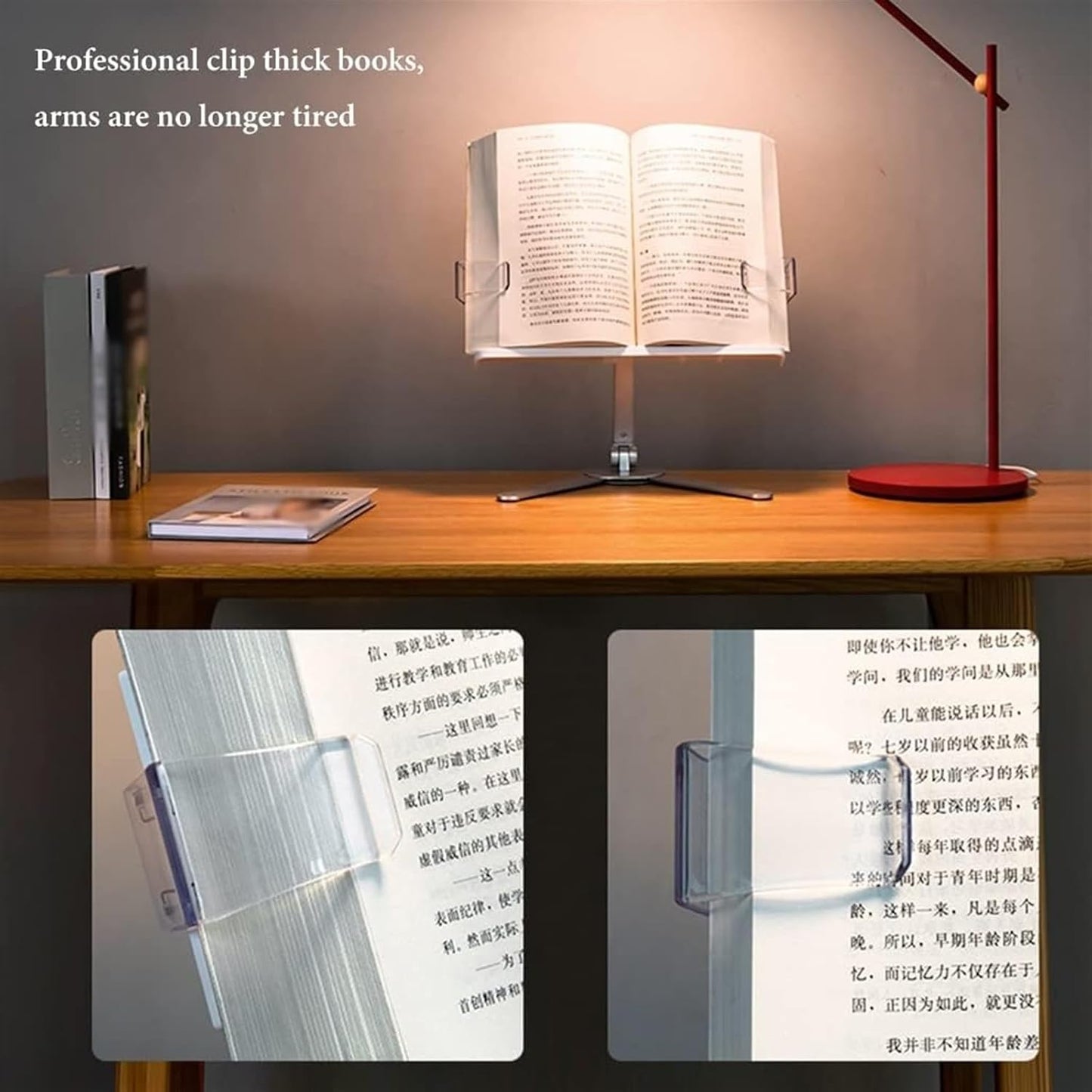 Book Stand for Reading, Cookbook Holder Stand, Book Stand for Reading Adjustable Height, Laptop Stand for Desk, Tablet, Ereader Stand, Recipe Holder (Color : Blue) (Silver) (Blue)