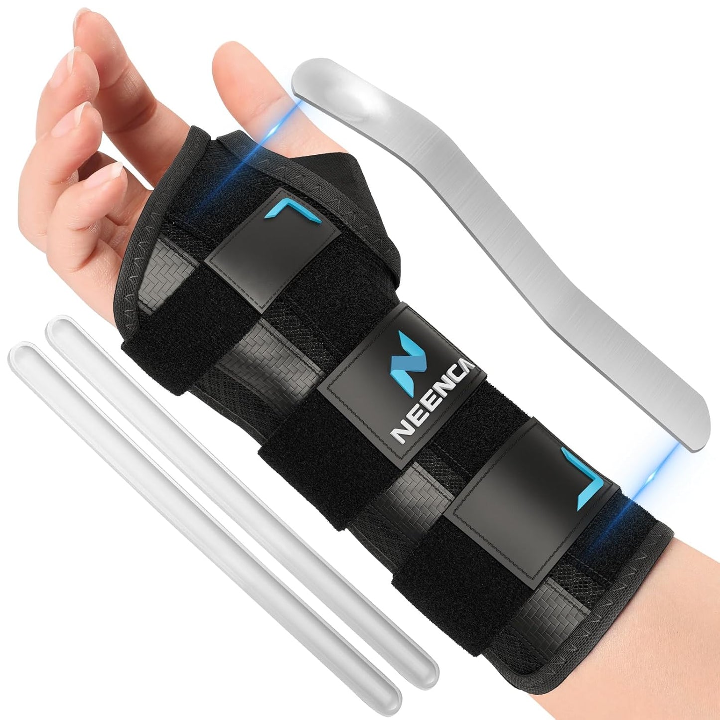 NEENCA Carpal Tunnel Wrist Brace Night Support for Women Men Pain Relief Tendonitis, Sprained, Arthritis - Right Hand Wrist Support with Metal Splint for Recovery (Small, Right Hand)