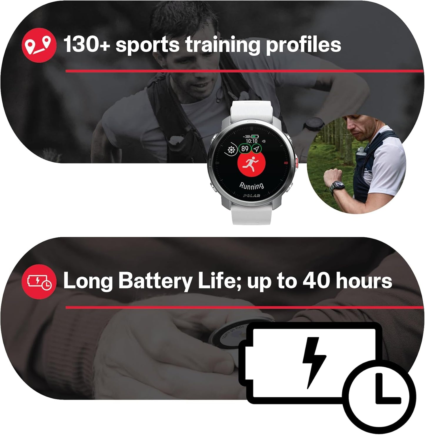 POLAR Grit X - Rugged Multisport GPS Smart Watch - Ultra-Long Battery Life, Wrist-Based Heart Rate, Military-Level Durability, Sleep and Recovery, Navigation - Trail Running, Mountain Biking, White