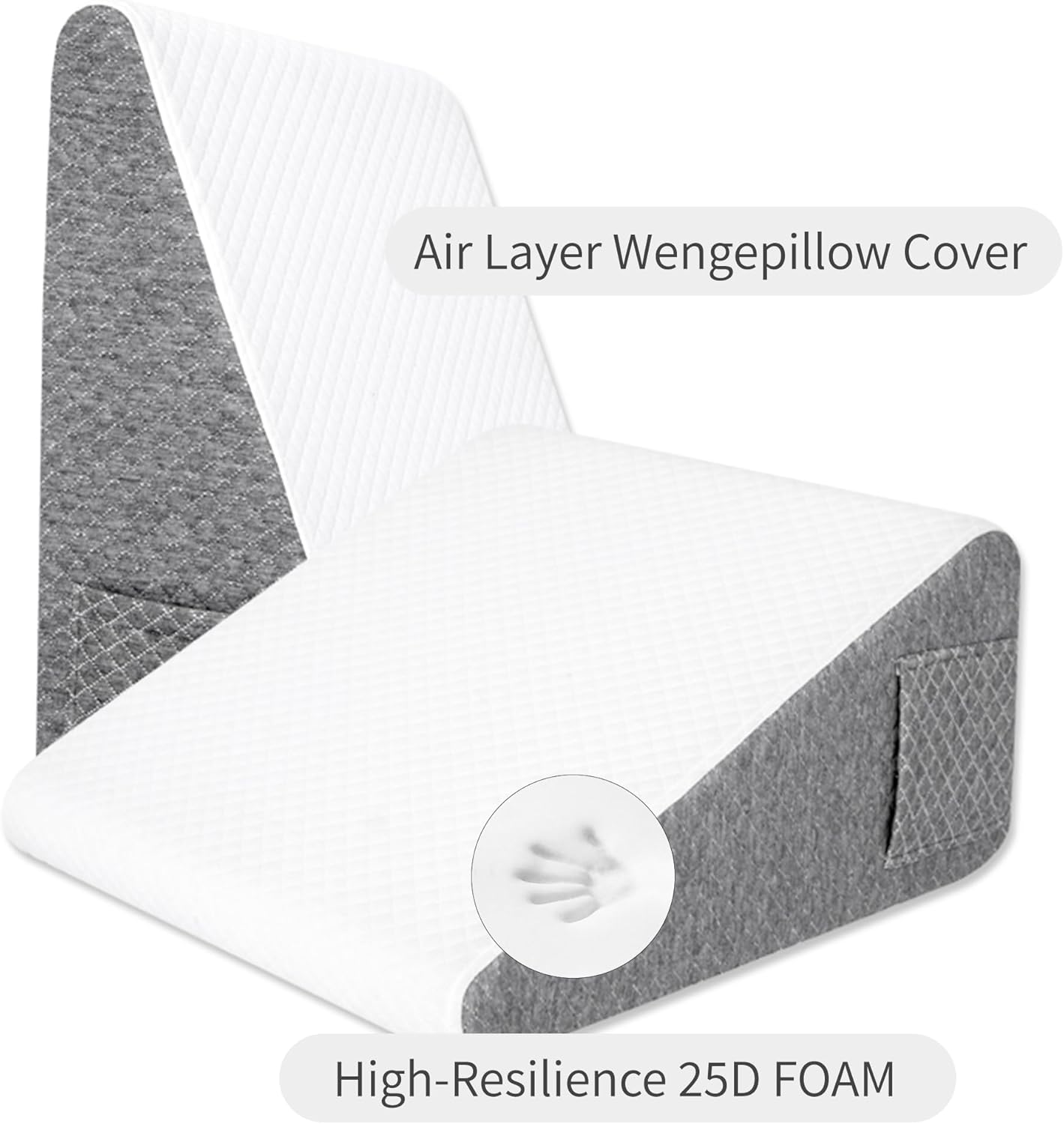 2PCS Wedge Pillow Set for After Surgery, Adjustable Bed Wedge Pillow Headboard with Memory Foam Neck Cushion – for Ac