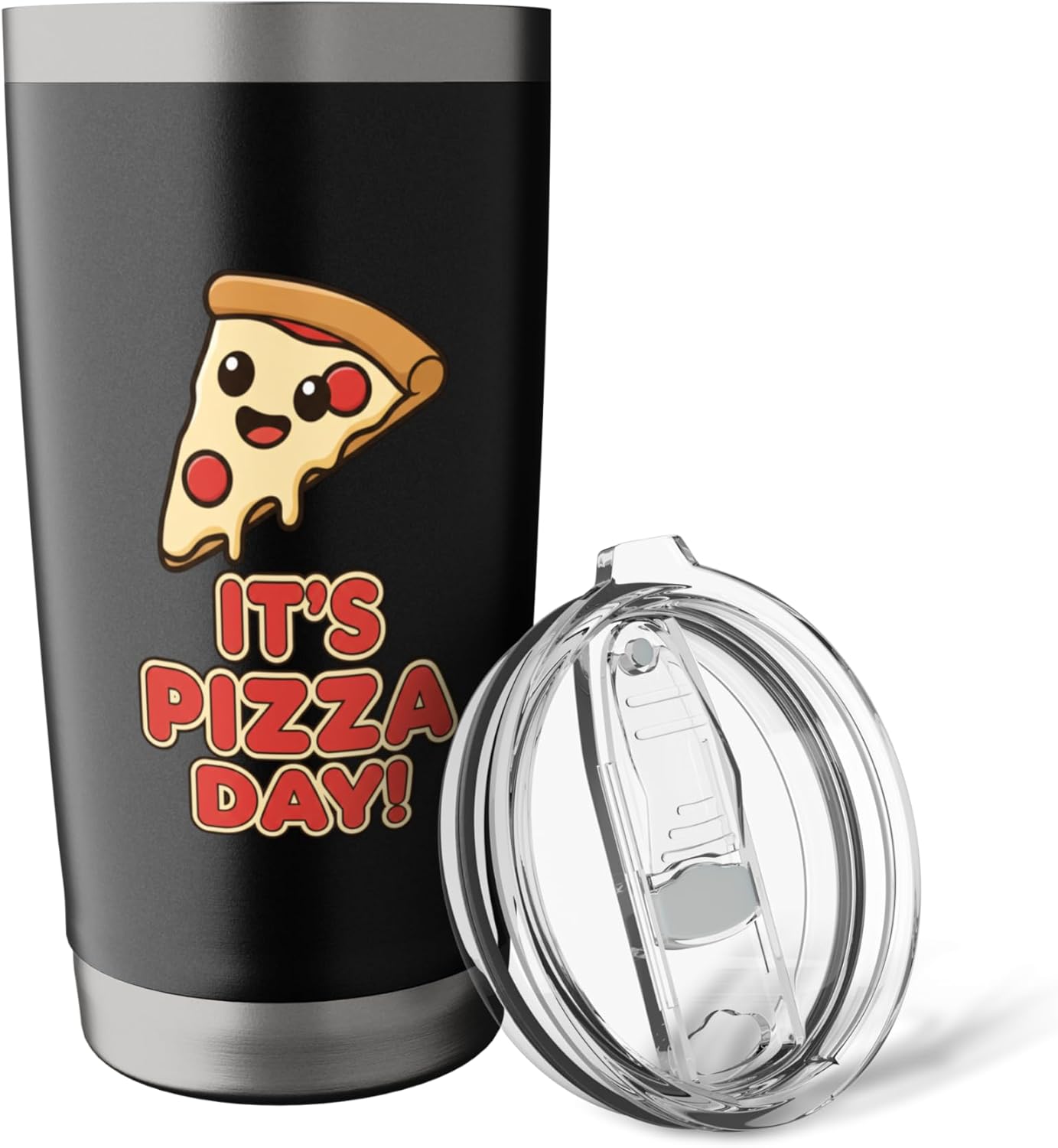 It's Pizza Day Cute Slice Funny Food Lover Pizza Day Stainless Steel Insulated Tumbler