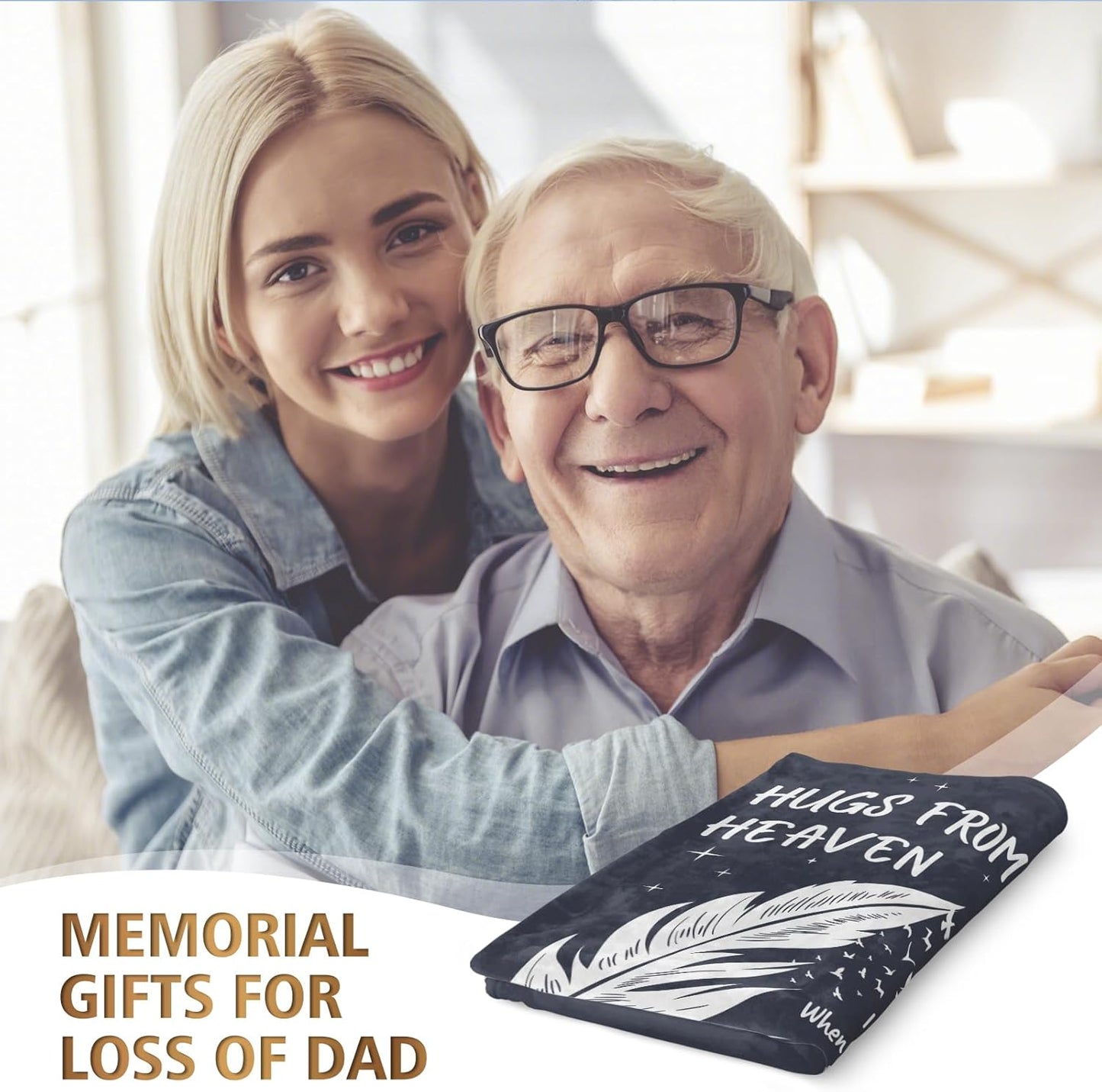 SteadStyle Memorial Gifts for Loss of Dad, Soft Flannel Memorial Blanket, Sympathy Gifts for Loss of Father, Bereavement Gift Idea, Grief Condolences Sorry for Your Loss for Dad - 50 x 60 inches