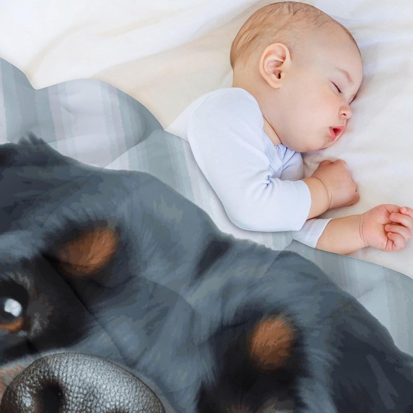 Rottweiler Dogs Tongue Head Blanket Super Soft Lightweight Throw Blanket Cute Cozy Warm Bed Blanket Decorative Fuzzy Blanket All-Season Home Decor Gift for Sofa Couch Living Room 50"*60"（130 * 150cm）