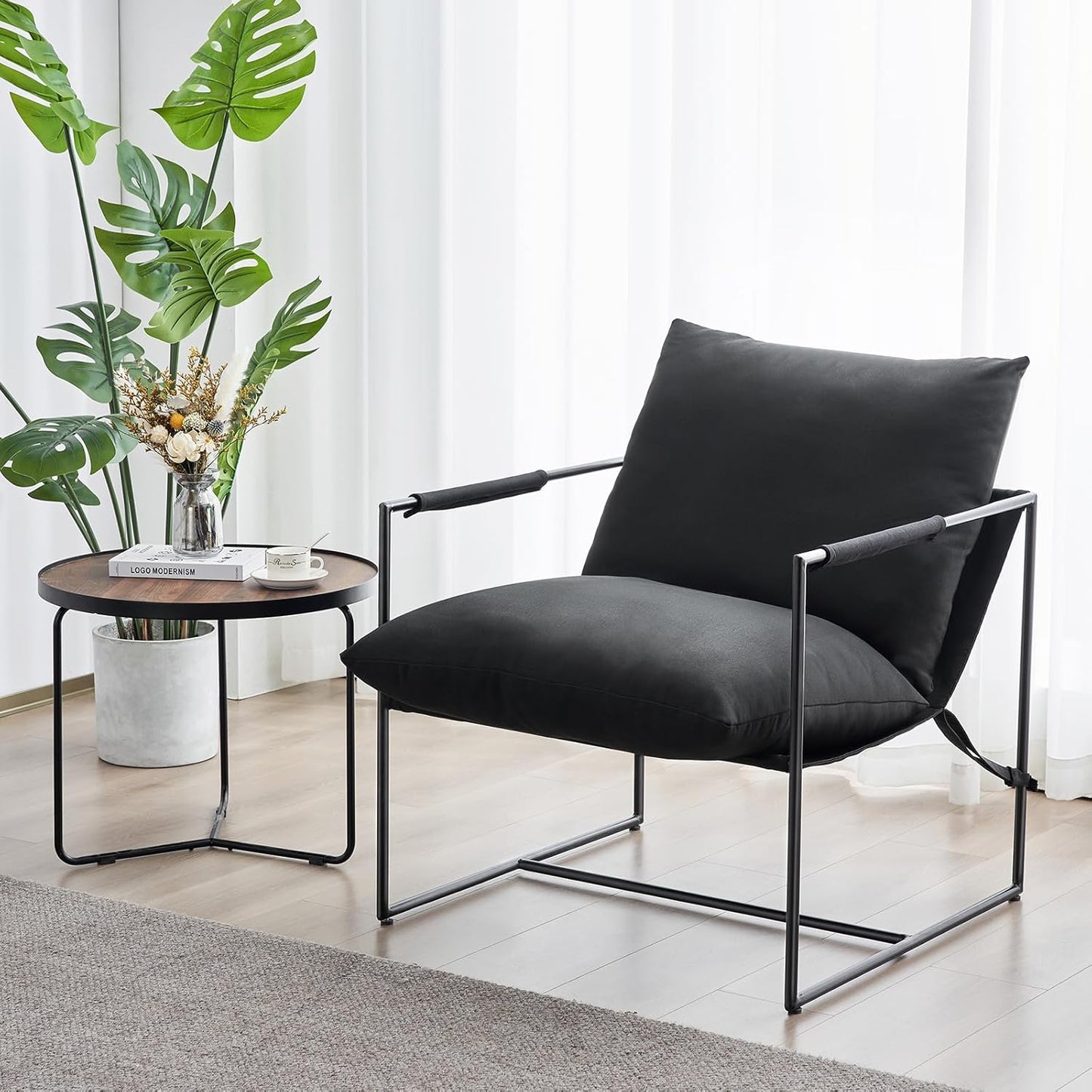 Sling Accent Chair, Oversize, Black