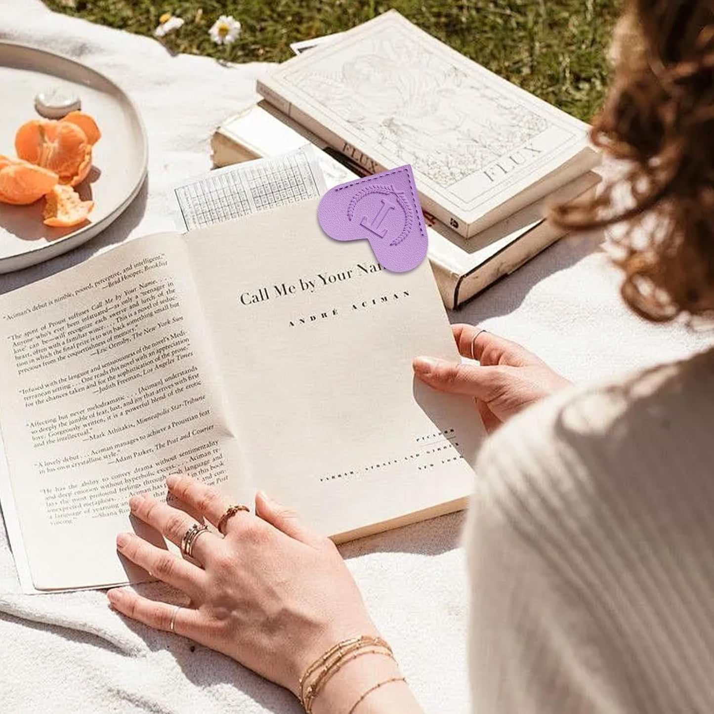 XIANGYUAN Personalized Leather Heart Bookmark with Initial,Cute Bookmarks 26 Letters Corner Book Marks for Reading Women,Men, Kids,Book Accessories for Book Lovers Gifts(Purple T)