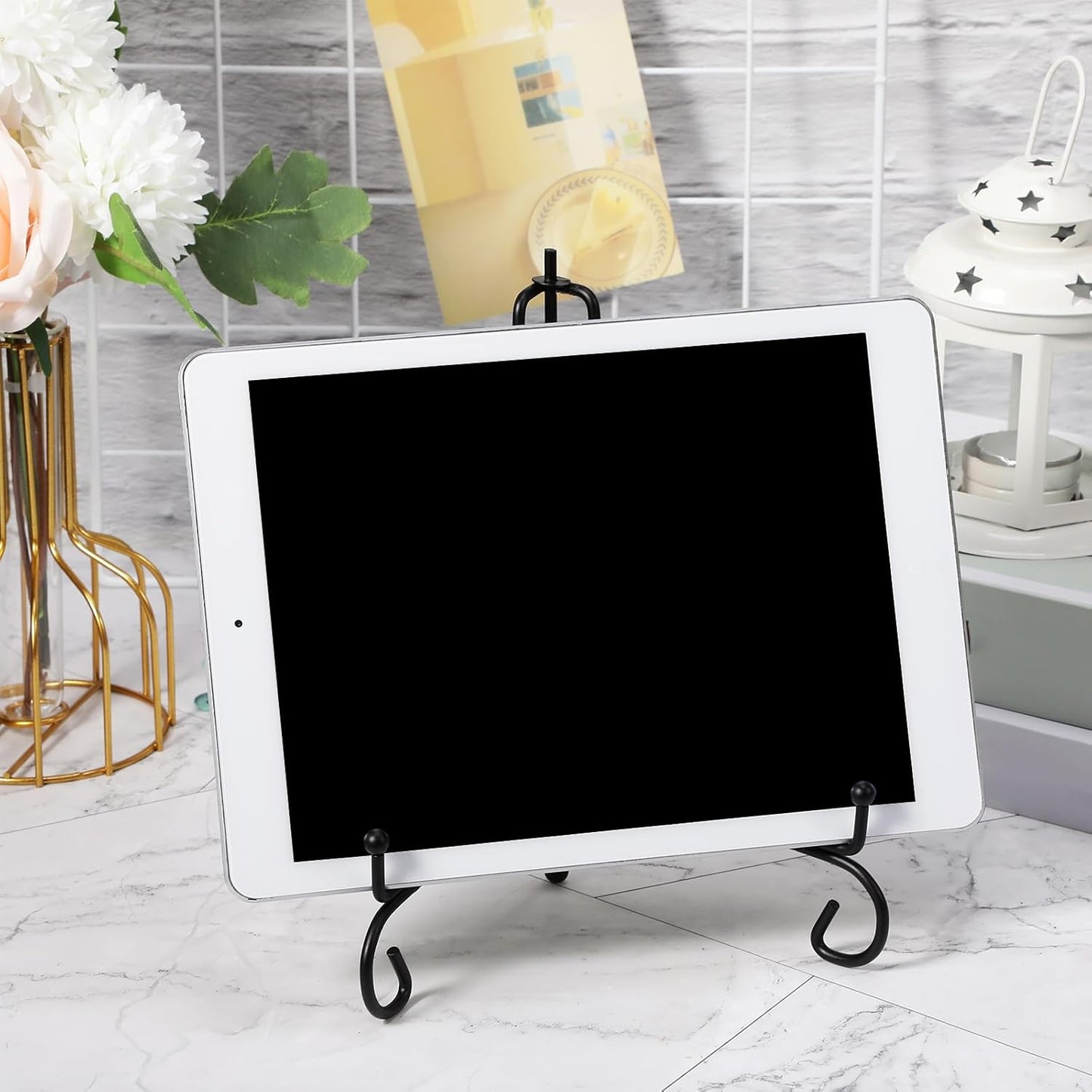 10 Pack Iron Plate Stands for Display, Plate Holder Display Stand, Easel Stands for Photo, Picture Frame, Decorative Plate, Dish, Book and Tabletop Art (Black, 8.5 Inch)