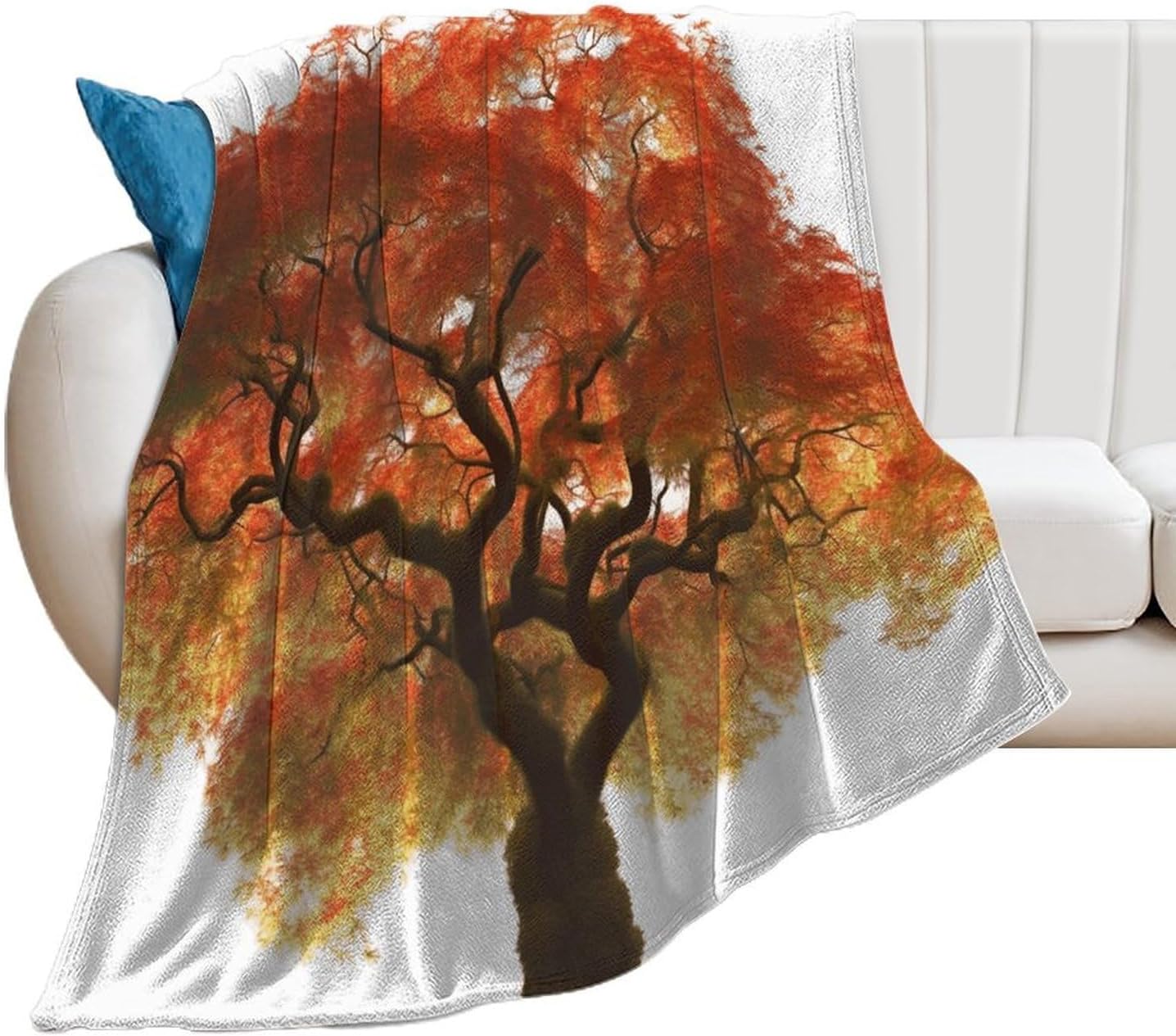 Maple Tree Throw Blanket for Couch Super Soft Warm Lightweight Throw Blankets Cozy Flannel Bed Blanket Cute Decorative Blankets for All Seasons Home Decor Gift 40"*50" （100 * 130cm）
