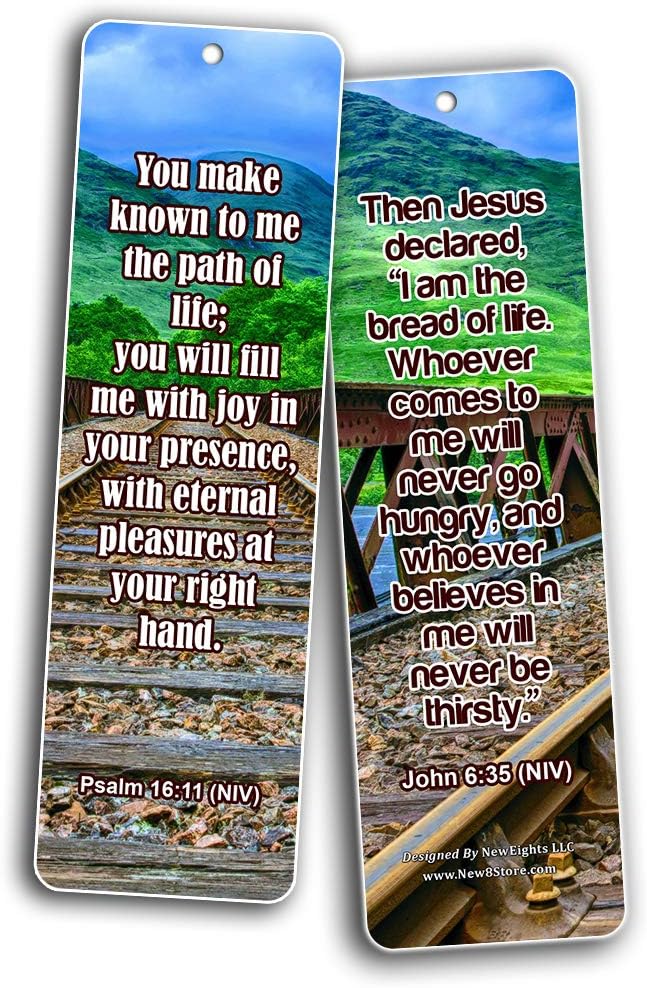NewEights Life Bible Verses Bookmarks NIV (30 Pack) - Handy Reminder About God’s Grace – Daily Motivational and Encouragement Card Collection Set – Meaningful Gifts for Church