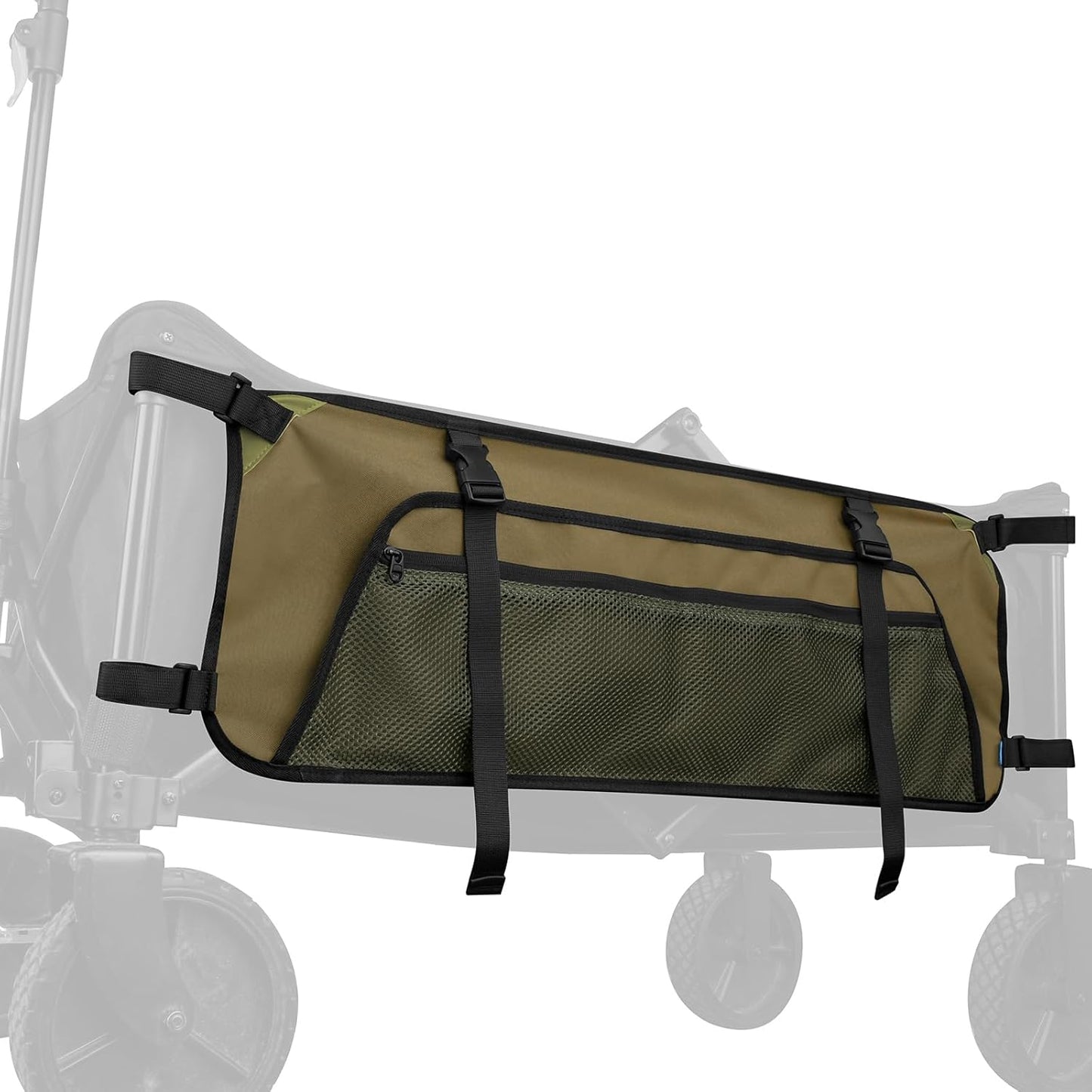 Xxerciz Collapsible Wagon Side Pocket for Umbrella, 900D Oxford Storage Bag with Mesh Pouch for Folding Wagon, Garden Cart Accessories Bag for Camping Garden Sports (Yellow)