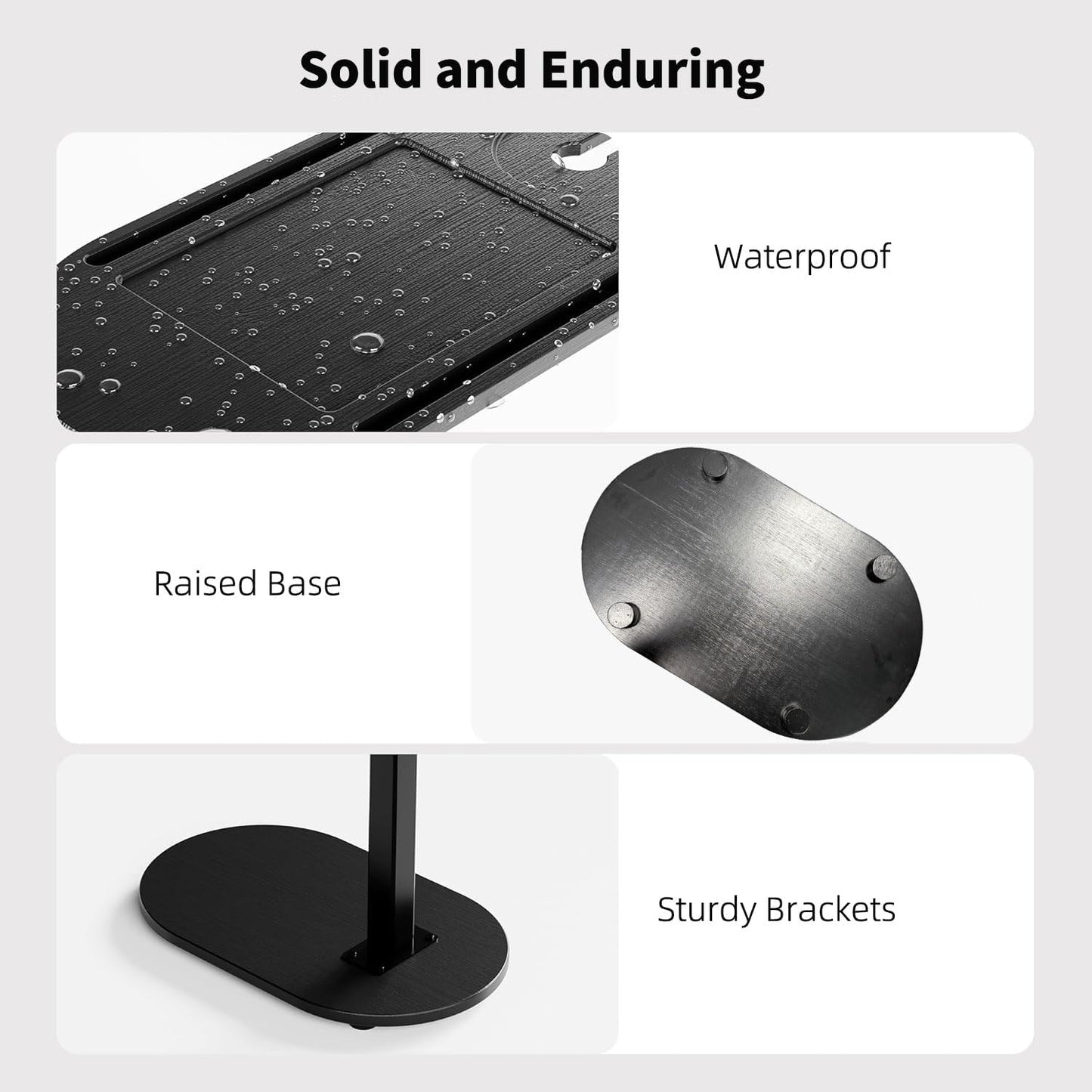 Bamboo Bathtub Tray Table with Adjustable Height,Freestanding Bath Caddy Side Table， Tub Shelf with Wine Glass Phone Holder, Suitable for Luxury Spa ，House Warming Gift and Bathing Reading（Black）