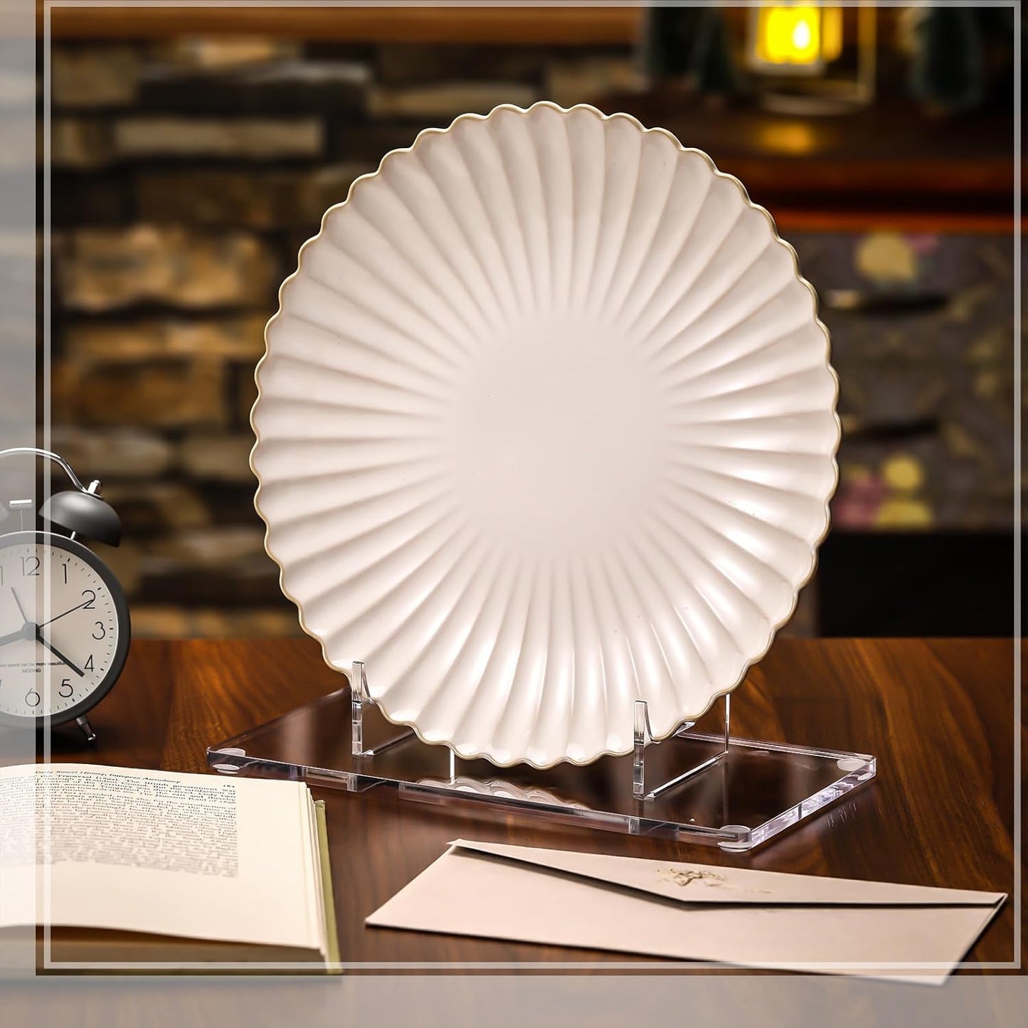 RattanView 2 Pcs Acrylic Book Stand, Clear Easel Stand for Display, Acrylic Plate Picture Frame Display Holder for Picture Book Decorative Plate Platter Photo(10 x 5 x 9 Inch)