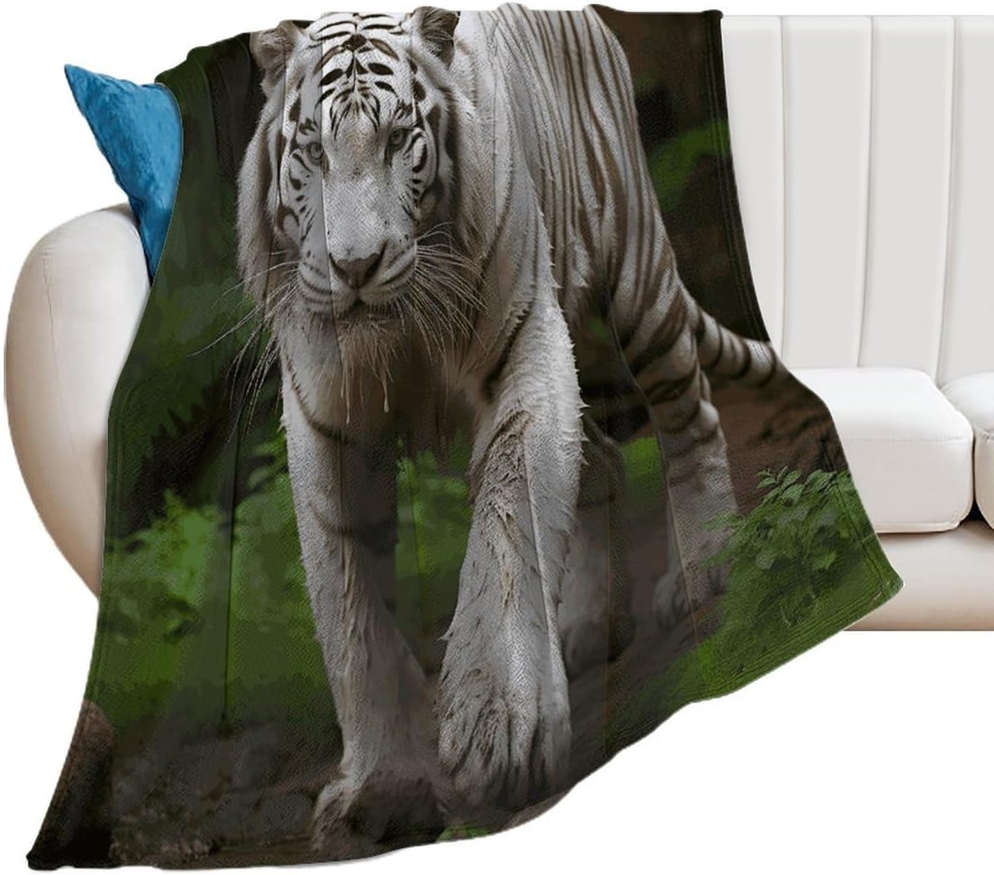 Majestic White Bengal Tiger Throw Blanket for Couch Super Soft Warm Lightweight Throw Blankets Cozy Flannel Bed Blanket Cute Decorative Blankets for All Seasons Home Decor Gift 30"*40"（76 * 100cm）