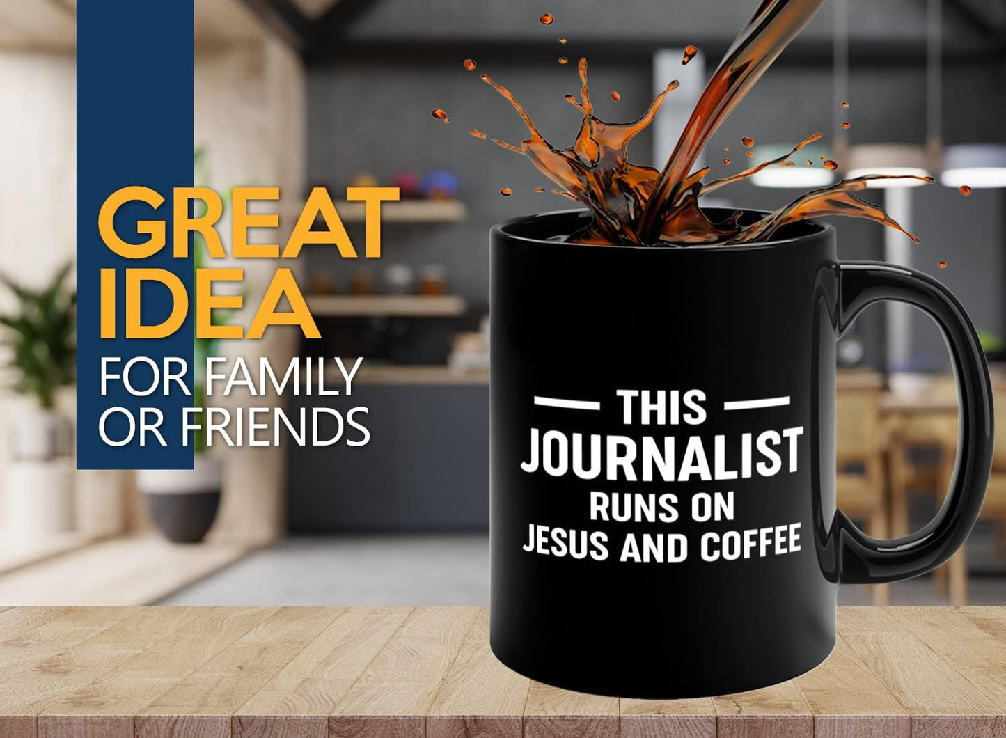 Journalist Coffee Mug 11oz Black -This Journalist Runs On - Reading Lover Book Club Gift Author Appreciation Writer Journalism Novelist Scriptwriter
