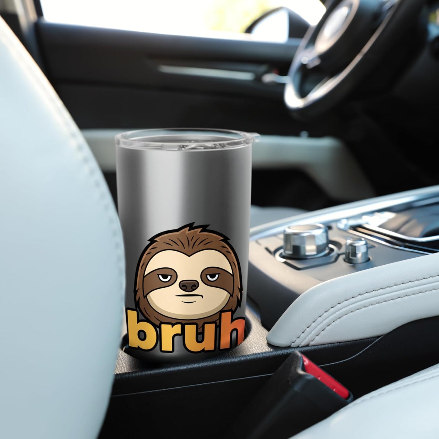 Bruh Sloth Kids Funny Jungle Animal Sloth Cartoon Stainless Steel Insulated Tumbler