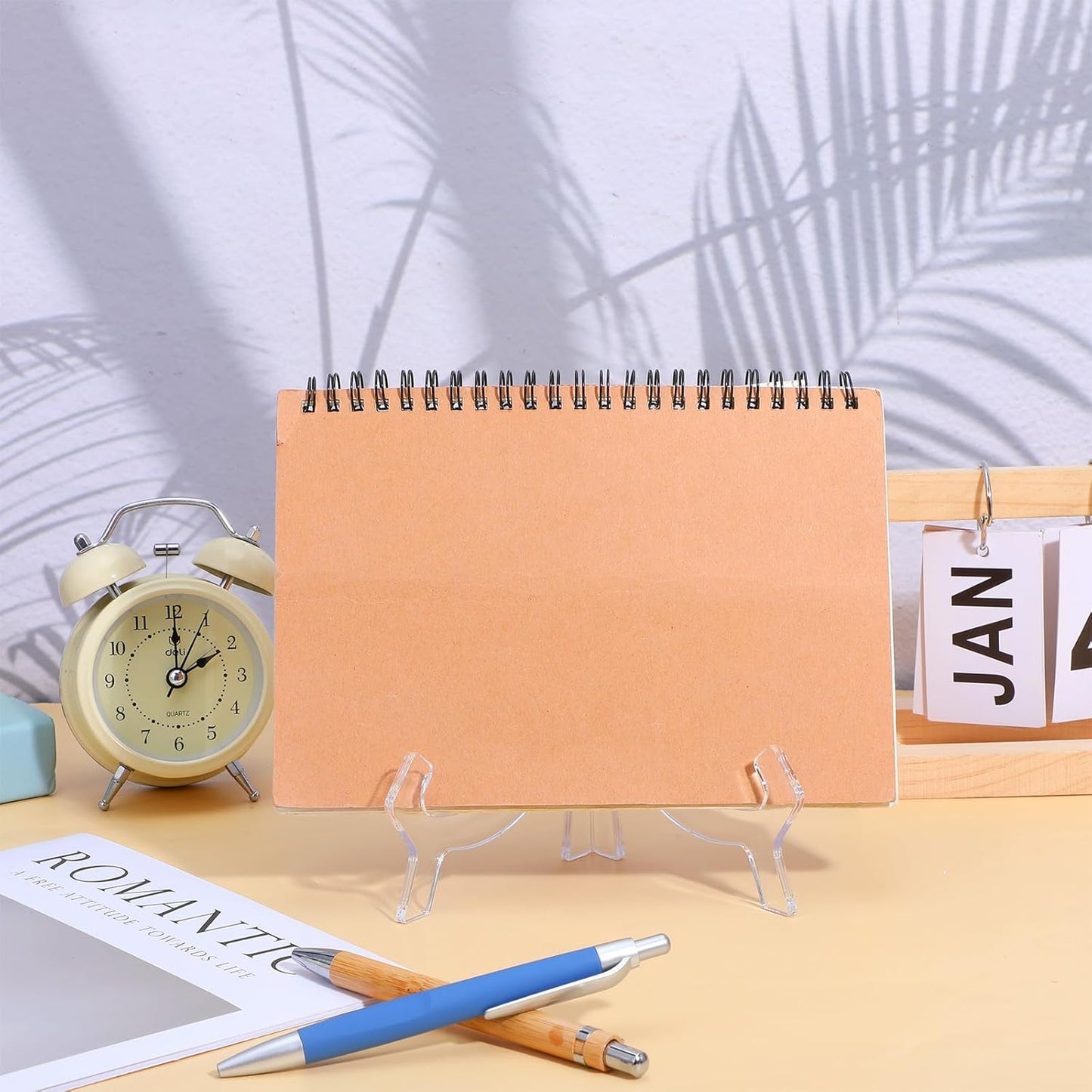 2 Pcs Acrylic Plate Stands, 6.3" Clear Decorative Plate Holder, Folding Easel For Card, Frame, Picture, Magazine, Book, CD, Tables Decoration
