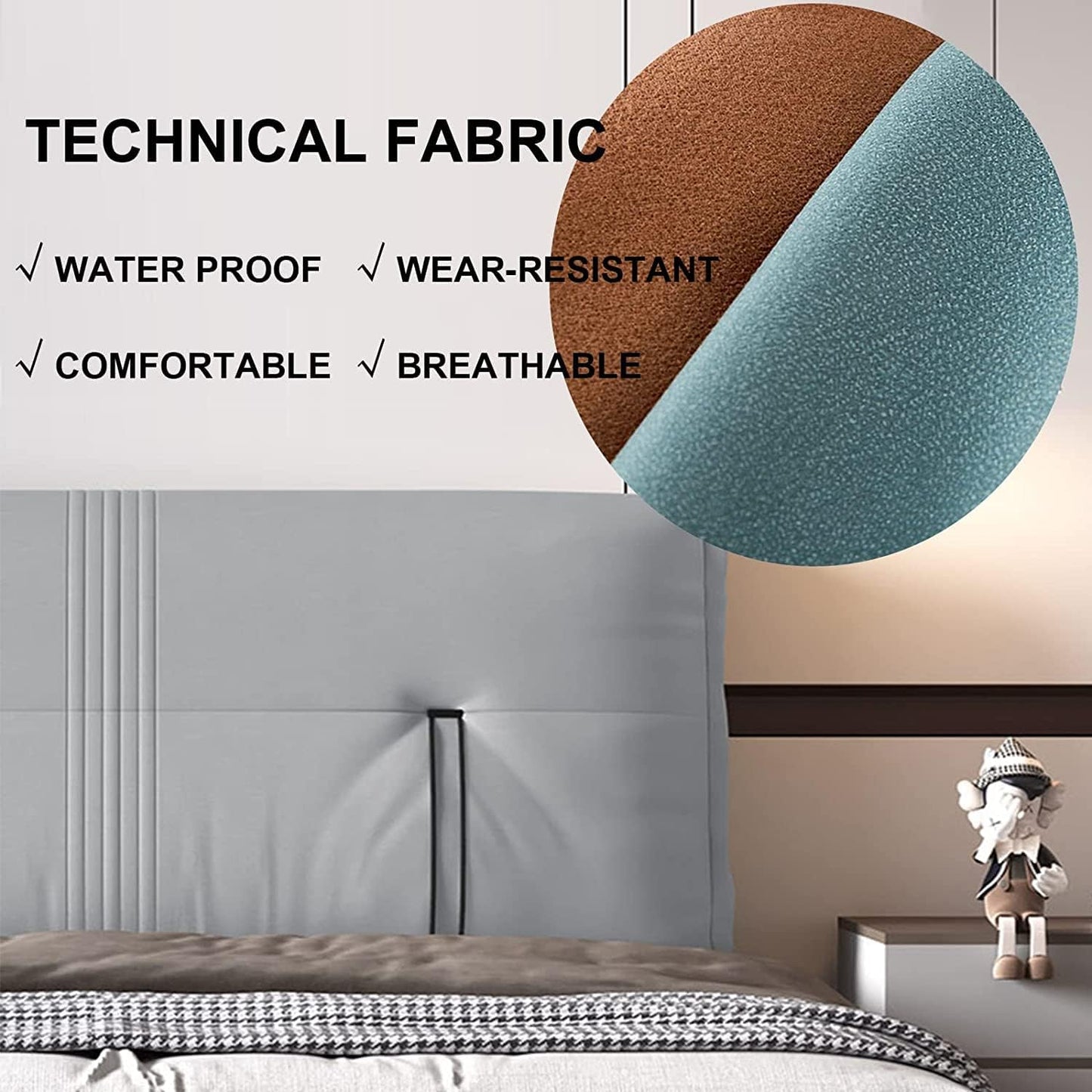 Lumbar Support Backrest Pillow for Bed - Comfortable Headboard Cushion, Ergonomic Back Support, Ideal for Sitting, Reading, Relaxing, and Sleeping. (A with headboard King 70.8")