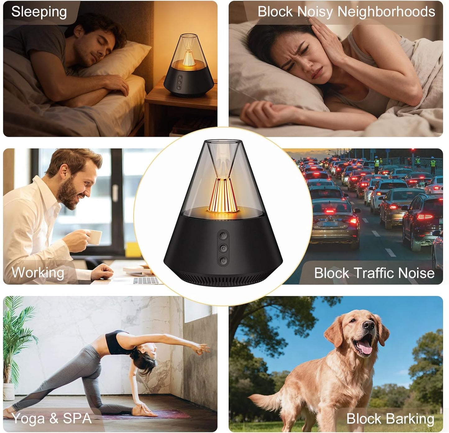 Kipcush Sleep Haven Sound Machine, 30 Non-Looping White & Pink Noise, Adjustable Night Light for Baby and Adult Sleep