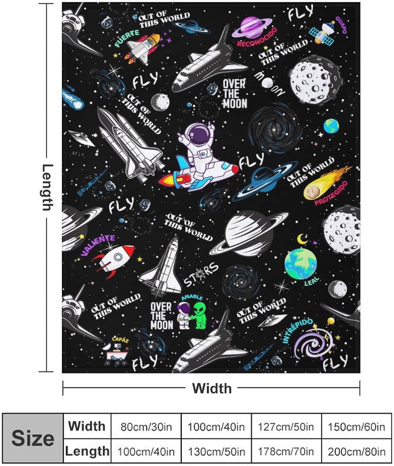 Solar System Throw Blanket - Soft Flannel Blankets for Teens Adults Women Men Planets Lovers - Space Throw Blankets for All Season Lap, Chair, Sofa - 70"x50"