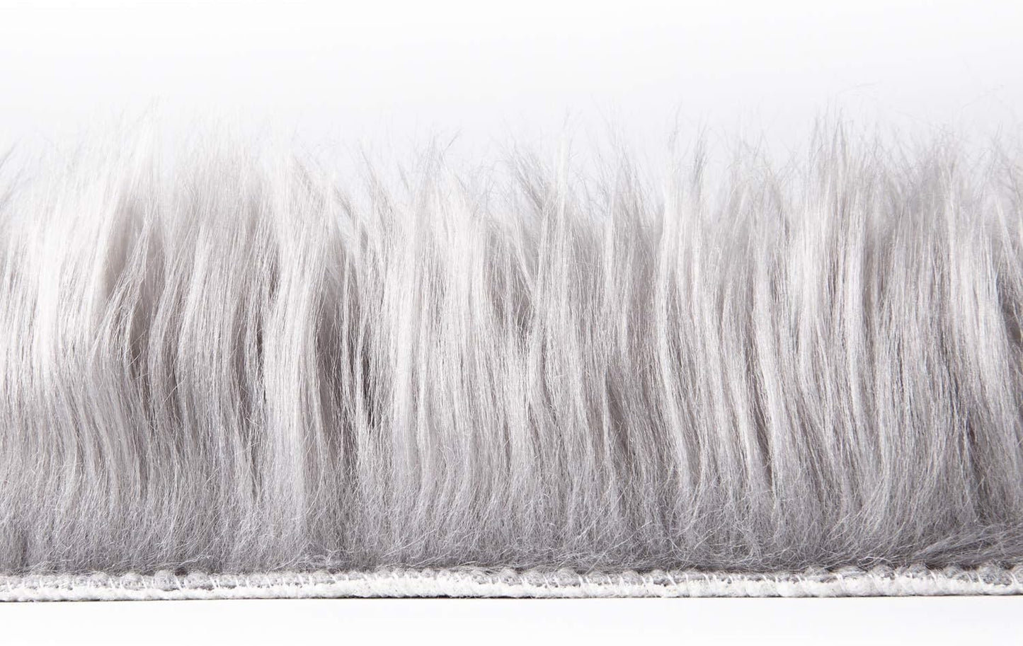 Ashler faux fur rug, Fluffy Shaggy Area Rug Ultra Soft 2 x 6 Feet Sheepskin Fur Rug, Grey Fuzzy Rug Machine Washable Shag Rug, Nursery Decor Throw Rugs for Bedroom, kids room, Living Room