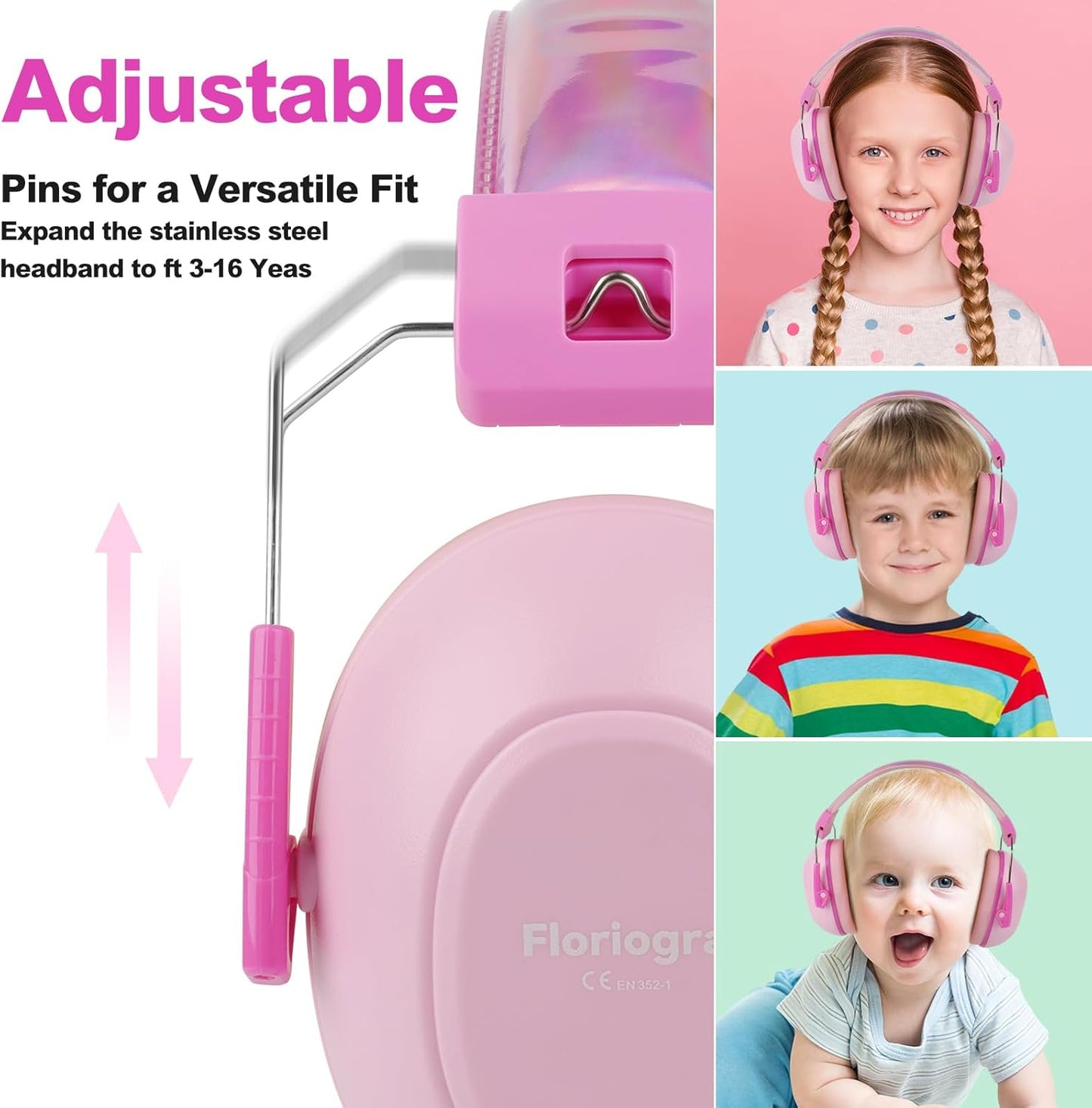 Floriogra 2 Pack Noise Cancelling Headphones for Kids, Kids Ear Protection 28dB SNR Noise Reduction Ear Muffs for Children/Toddler,Noise Cancelling Hearing Protection For Fireworks/Monster Truck