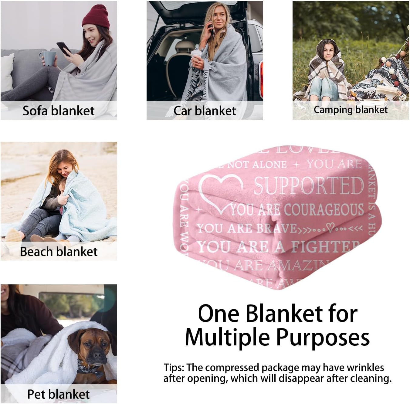 Get Well Soon Gifts for Women, Get Well Blanket, Inspirational Gifts Blanket, Get Well Soon Gifts for Women, Thinking of You Gifts Gift for Her Friend Sister Coworker, 50x60 Inches
