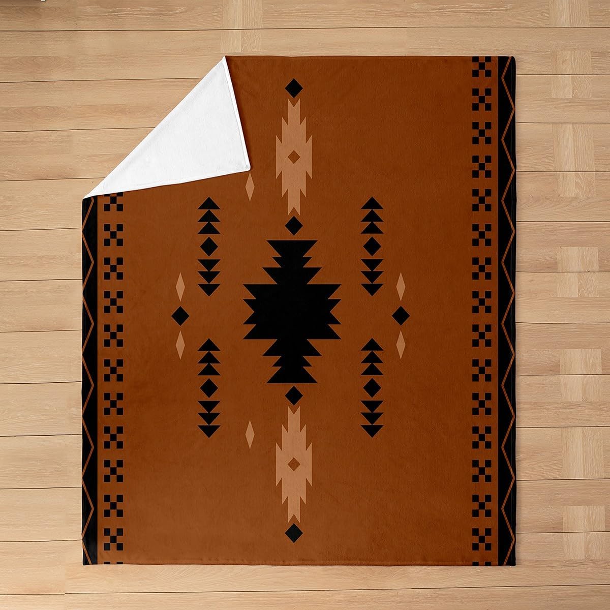 Feelyou Southwest Native American Design Plush Throw Blanket Queen 90"x90" Western Decor Blanket All Season Blanket Southwestern Geometric Flannel Fleece Blanket Women Men Striped Boho Blanket