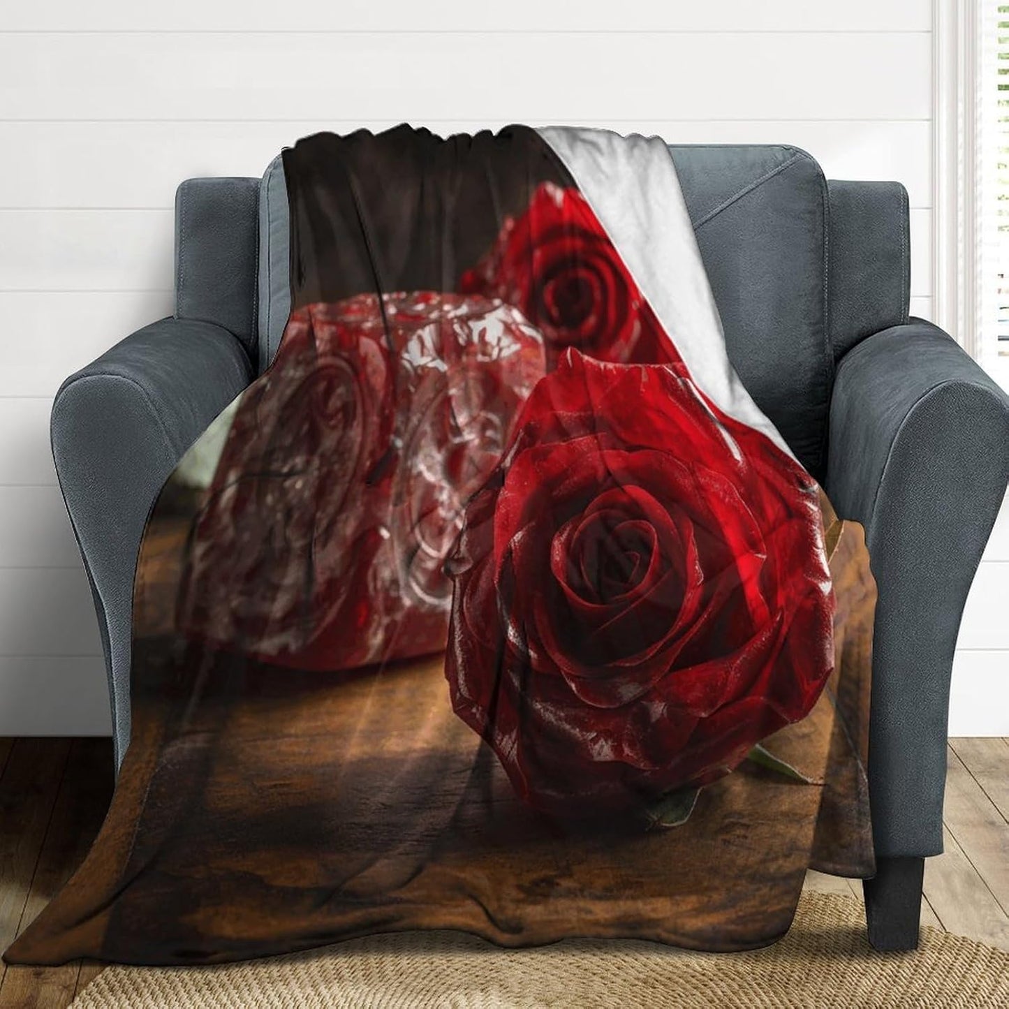 Flower Decorations Throw Blanket for Couch Super Soft Warm Lightweight Throw Blankets Cozy Flannel Bed Blanket Cute Decorative Blankets for All Seasons Home Decor Gift 60"*80"（150 * 200cm）