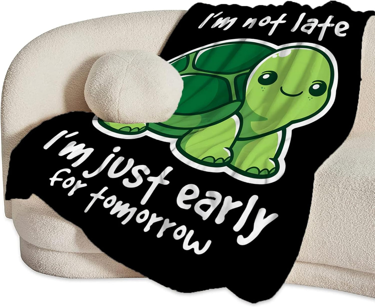 Turtle Blanket Soft Green Turtle Throw Blanket Fuzzy Plush Warm Cozy Fleece Lightweight Flannel Blankets Turtles Stuff Decor Gift for Adults Women Girls Men 50"x40"