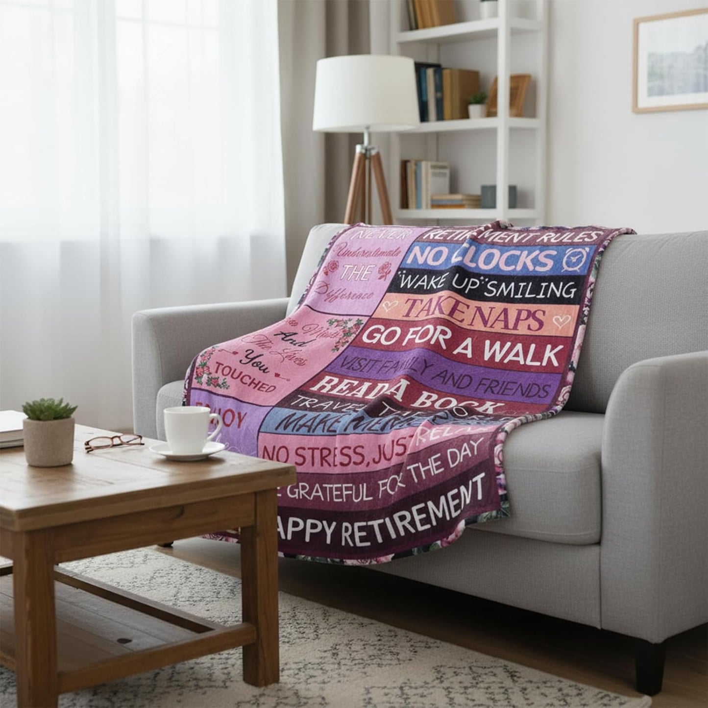 Happy Retirement Gift for Woman 2026 Retirement Blanket 60"X50", Funny Retired Gifts for Women Mom Coworkers Nurse Teacher Retirees, Goodbye Gifts for Coworkers