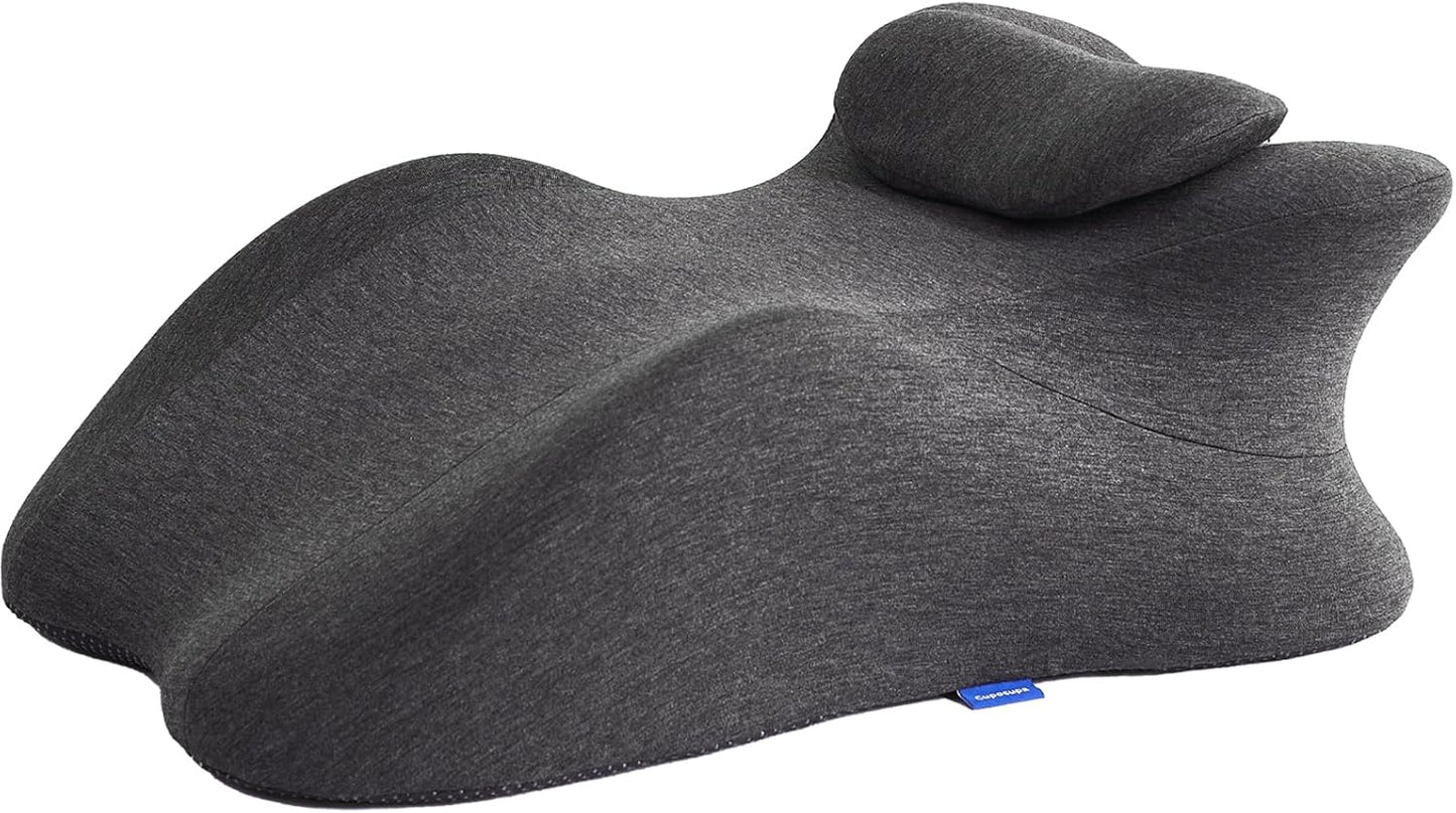Cupocupa Ergonomic Wedge Pillow for Bed Reading & Back Support and Ideal for Massage - Zoned Contour Design for Sitting Up, Prone Lounging & Gaming - Elevating Leg Pillow for Circulation & Recovery