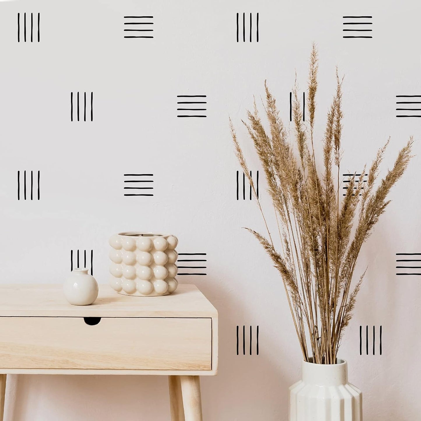 240 Pcs Modern Boho Wall Decals - Abstract Art Decor Black Line Stickers - Removable Peel and Stick for Nursery Room Farmhouse Decor