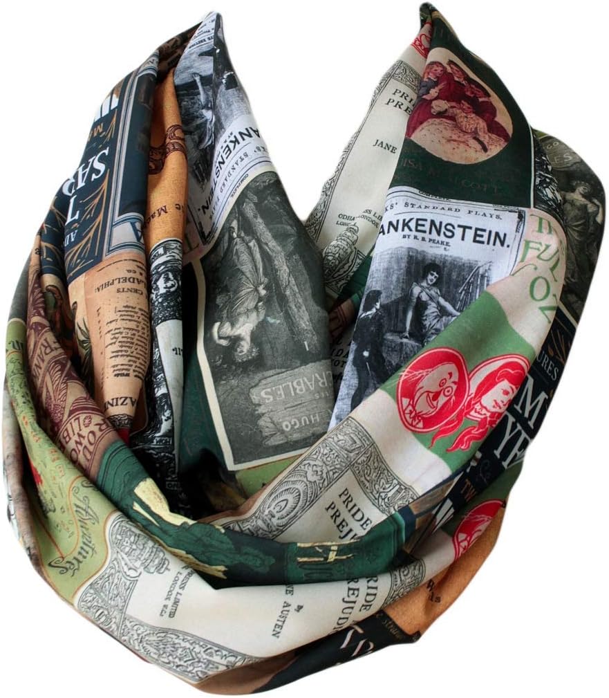 Etwoa's Literary Book Covers Infinity Scarf Circle Loop Scarf