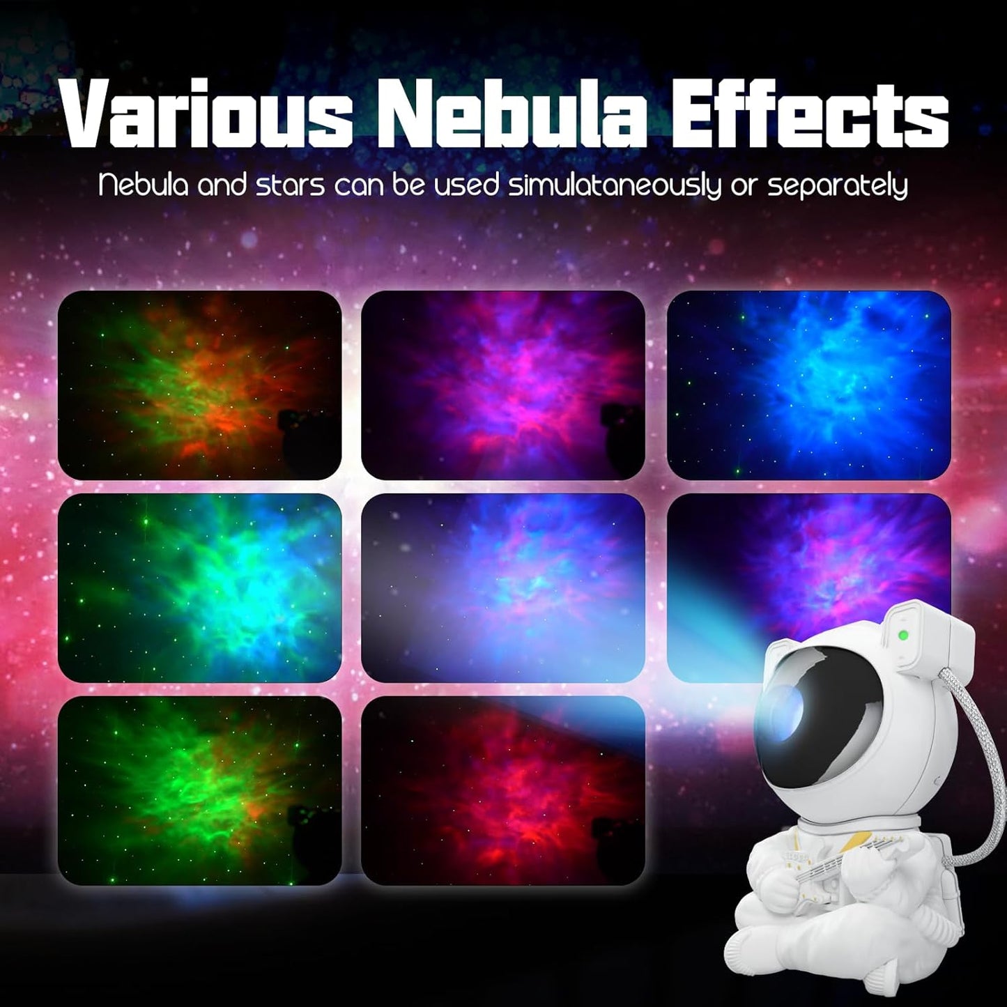Galaxy Projector, Star Projector Tiktok Astronaut Nebula Night Lights Projectors, Remote Control Timing and 360°Rotation Magnetic Head, Starry Lights for Bedroom Gaming Room Decor