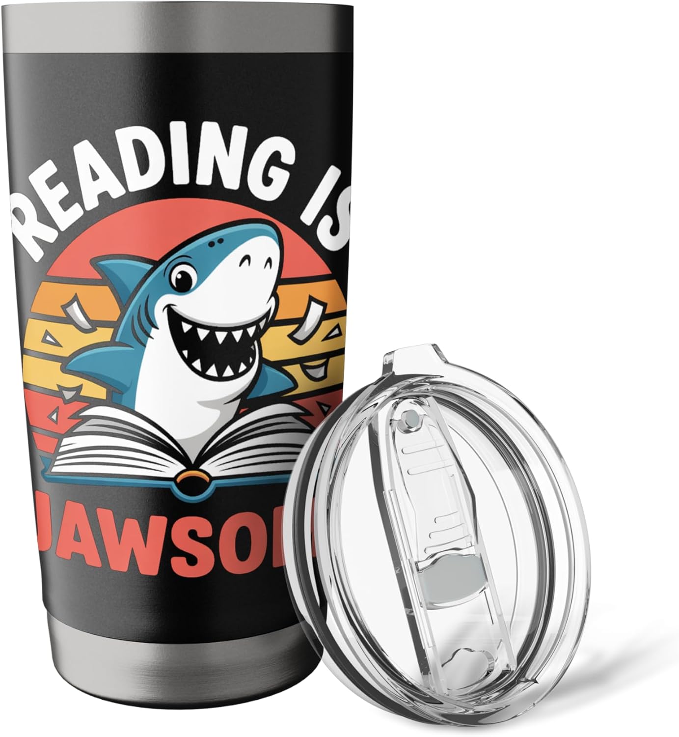 Reading Is Jawsome Shark reading Stainless Steel Insulated Tumbler