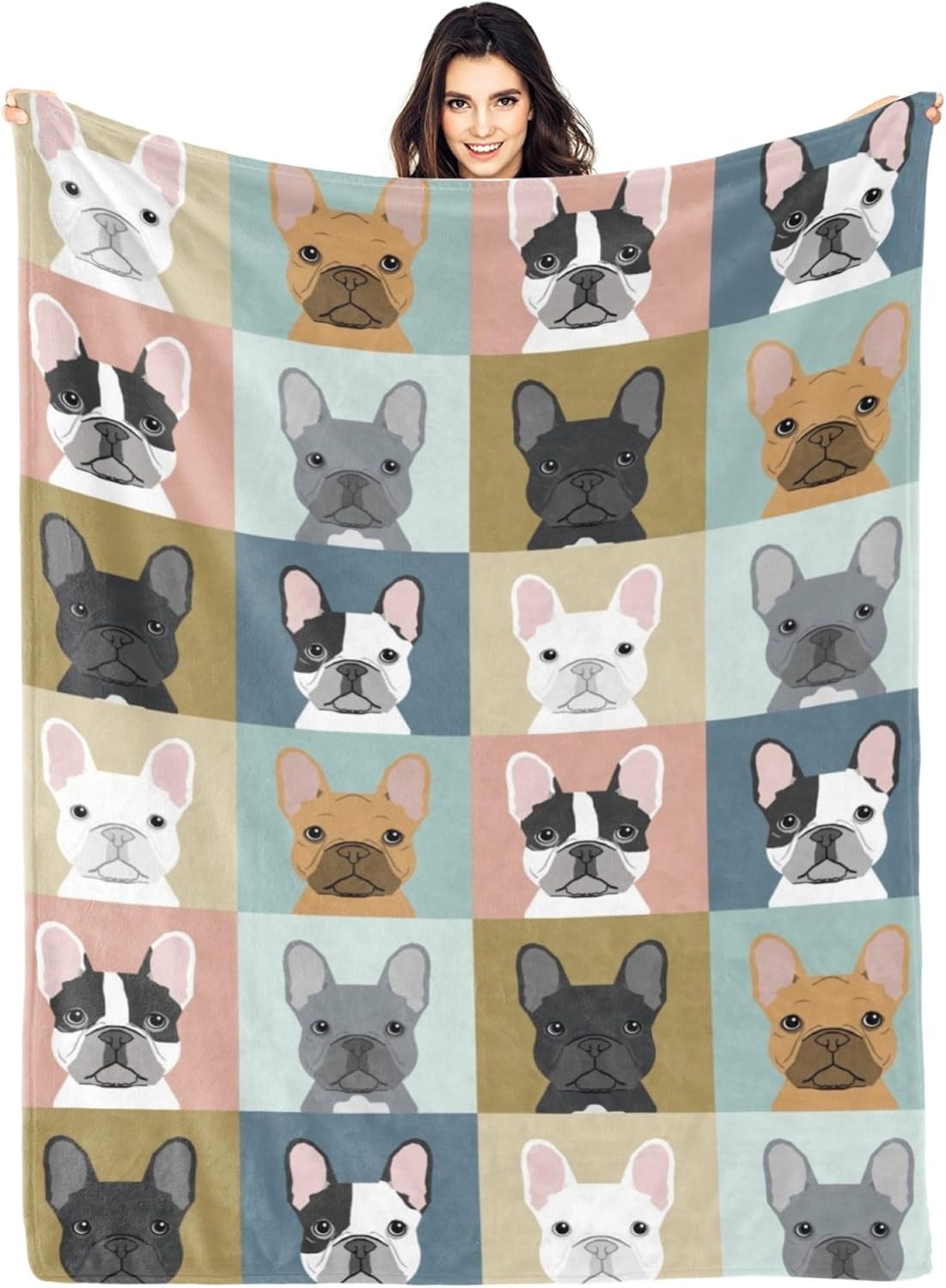 French Bulldog Blanket Gifts Super Soft Bulldog Dog Throw Blanket, Warm Cozy Fluffy Lightweight Blankets and Throws for Couch Sofa Bed 50"X40"