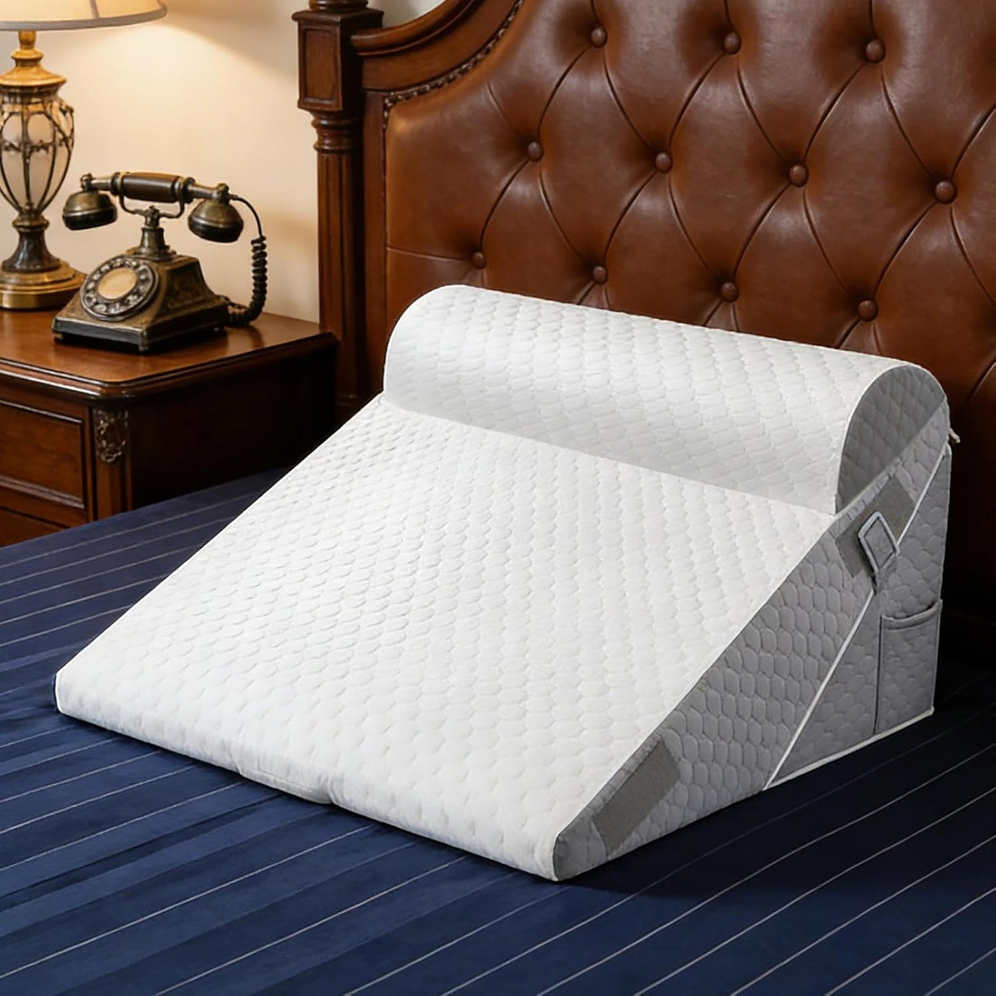 Bed Wedge Pillow - Adjustable Head Elevation Cushion | Triangle Reading Support with Ergonomic Incline Design, Backrest Pillow for Bed Comfort Positioning, Sleeping Aid Cushion