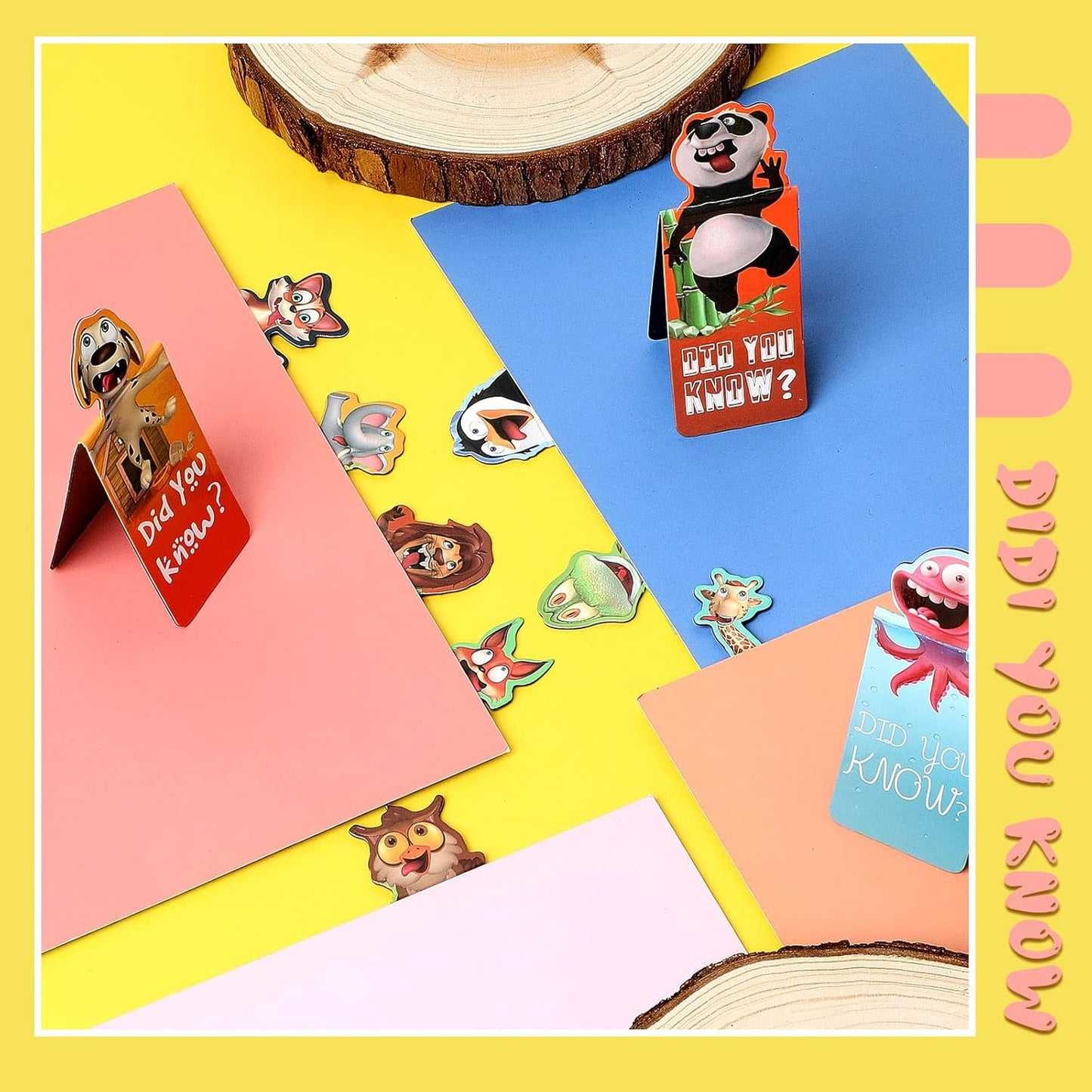 Sepamoon 48 Pcs Magnetic Bookmarks Bulk Magnetic Page Clips Cute Magnet Page for Valentines Markers Funny Animal Bookmarks Book Lovers Gifts for Reading Party Favor Students Teachers (Animal Style)