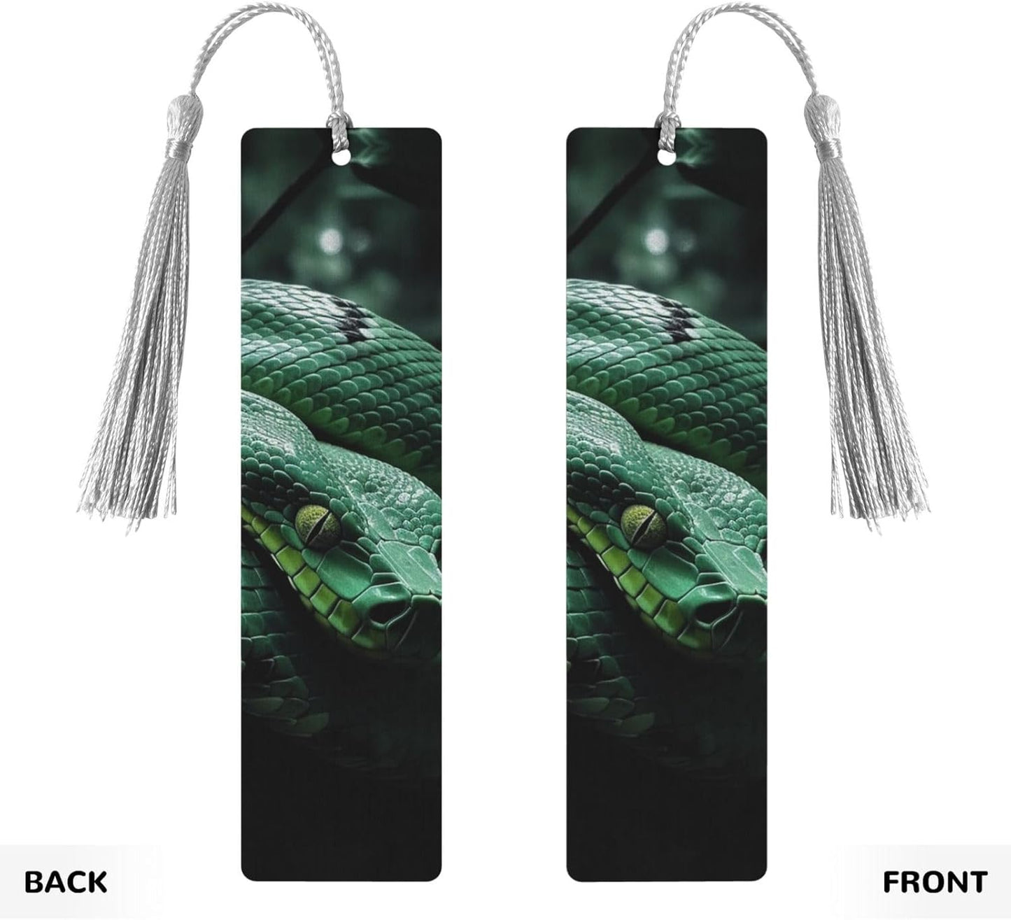 Snake on Branch Bookmarks Gifts for Women Men, Wooden Bookmarks for Book Lovers, Vintage Book Marks Ornaments with Tassel, Unique Personalized Reading Page Markers Gray