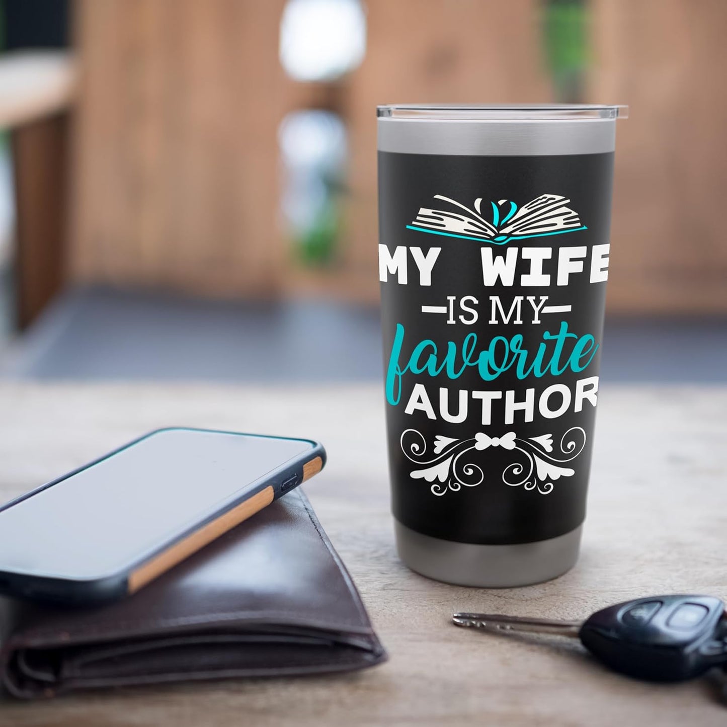My Wife Is My Favorite Author Gift for book reader Stainless Steel Insulated Tumbler