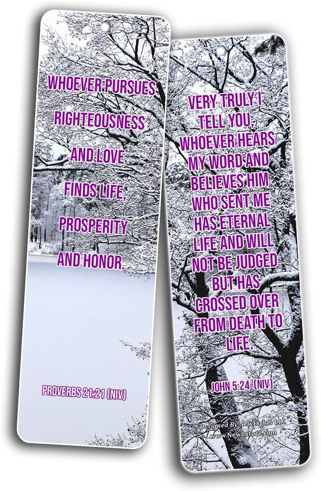 NewEights Life Bible Verses Bookmarks NIV (30 Pack) - Handy Reminder About God’s Grace – Daily Motivational and Encouragement Card Collection Set – Meaningful Gifts for Church