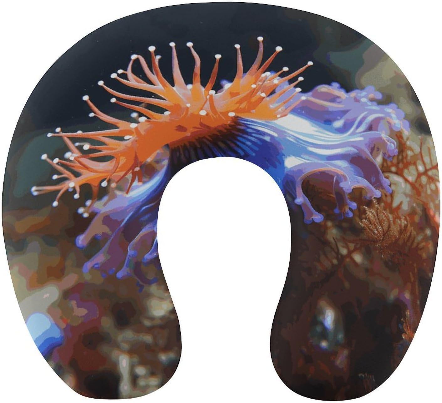 Nudibranch Neck Pillow Memory Foam U Shaped Pillows Portable Pillows for Shoulder Travel Head Support Pillow with Concealed Zipper for Airplane Car Home Office