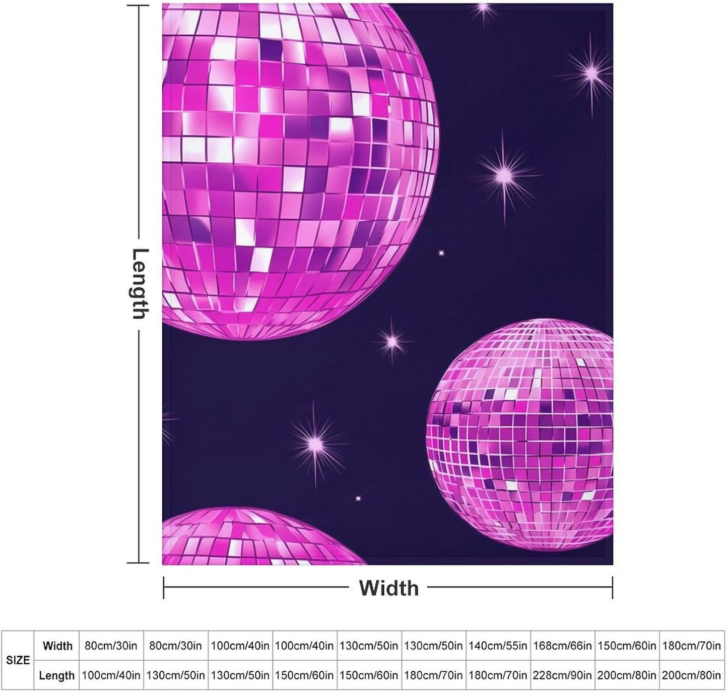 Disco Ball (1) Throw Blanket for Couch Bed Plush Cozy Fuzzy Flannel Blanket for All Season 40"x50"