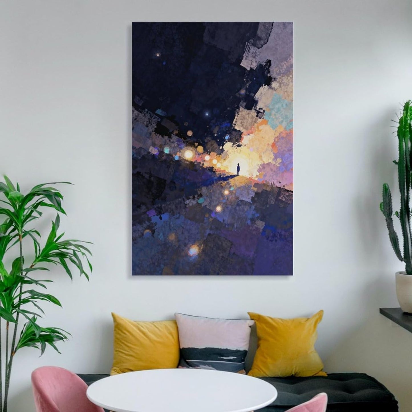 The World of Loneliness - 1 Oil Painting Print, Loneliness Wall Art, Moody Aesthetic Painting, Suitable for Reading Nook, Living Room, Bedroom Frame-style 16x24inch(40x60cm)