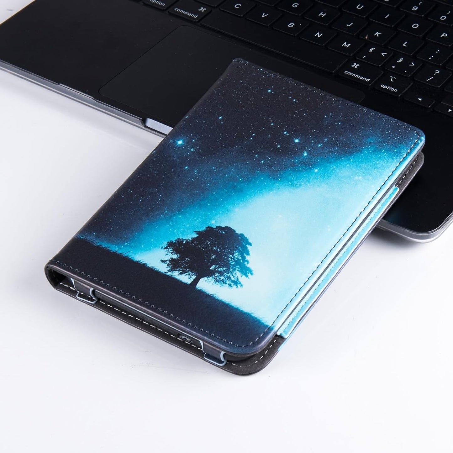 BOZHUORUI Stand Case for 6" Kobo Clara Colour | BW | 2E Case with Hand Strap, Premium PU Leather Sleeve Cover with Auto Sleep/Wake (Vast Starry Sky)