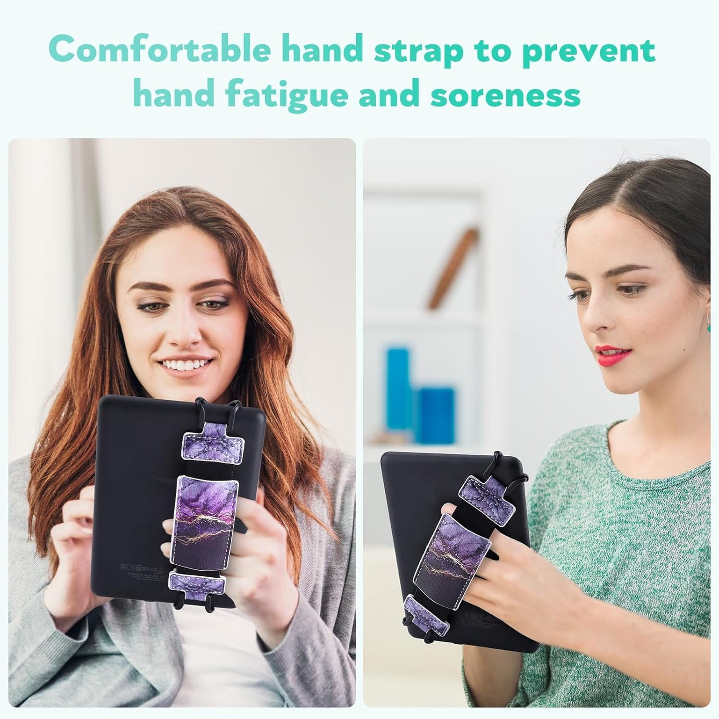 Secure Hand Strap for Kindle and Tablet - High Elasticity Finger Grip Holder Accessories for 6-8 Inches E-Book Tablet.