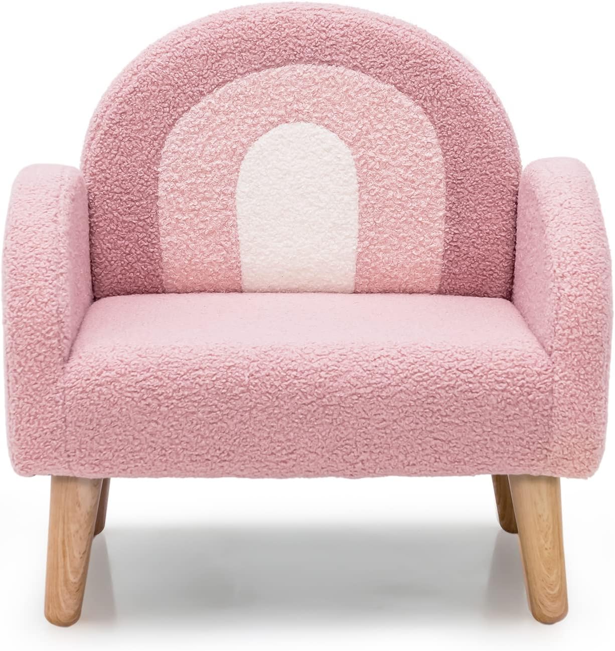 INFANS Kids Sofa, Toddler Armchair with Solid Wooden Frame Anti-Tipping Design Plush Fabric, Upholstered Children Chair for Kindergarten Playroom Preschool, Gift for Boys Girls, Toddler Couch