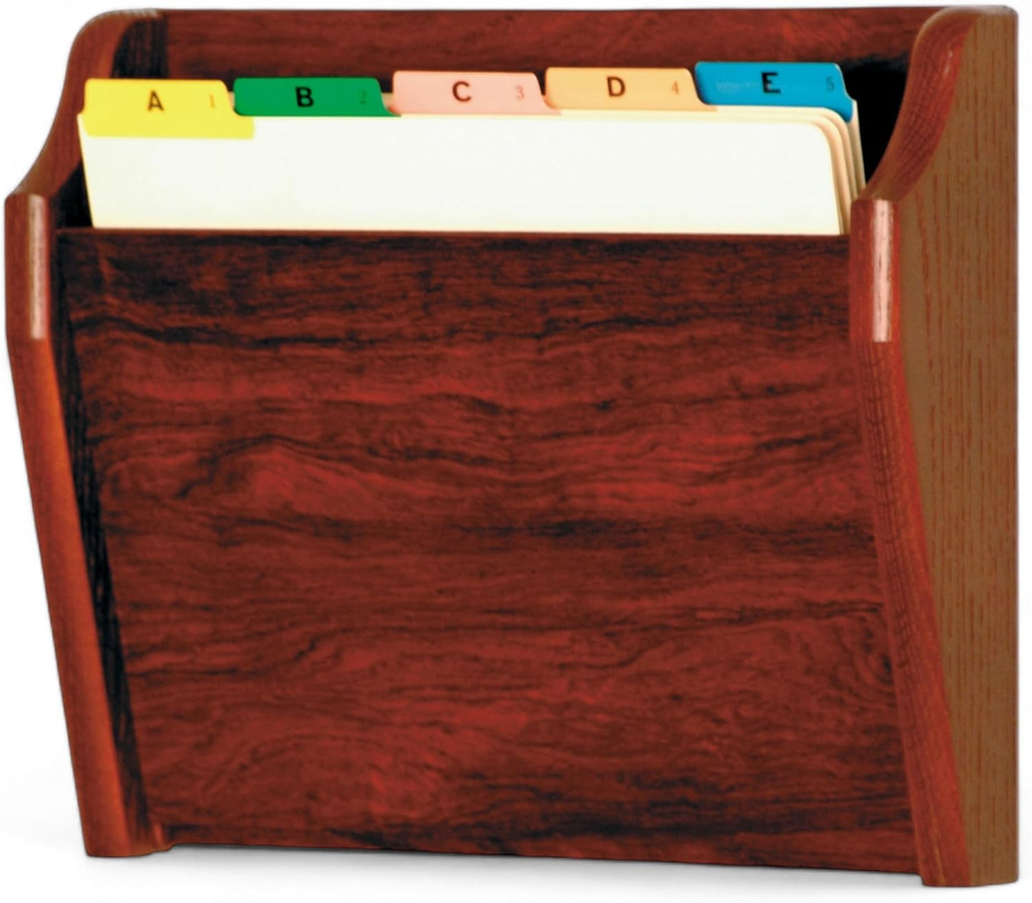 Wooden Mallet Tapered Bottom File Holder, Letter Size, Mahogany