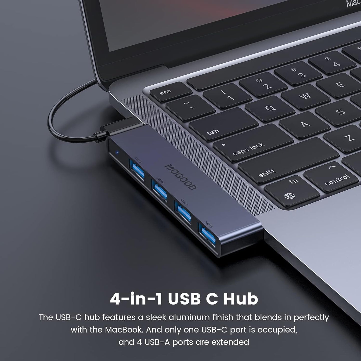 USB C to USB Hub 4 Ports,MOGOOD USB C to USB Hub Multiport Adapter,USB C Splitter with USB 3.0 Port,USB Type C Docking Station for MacBook Pro/Air2020/2019,Surface Pro and More